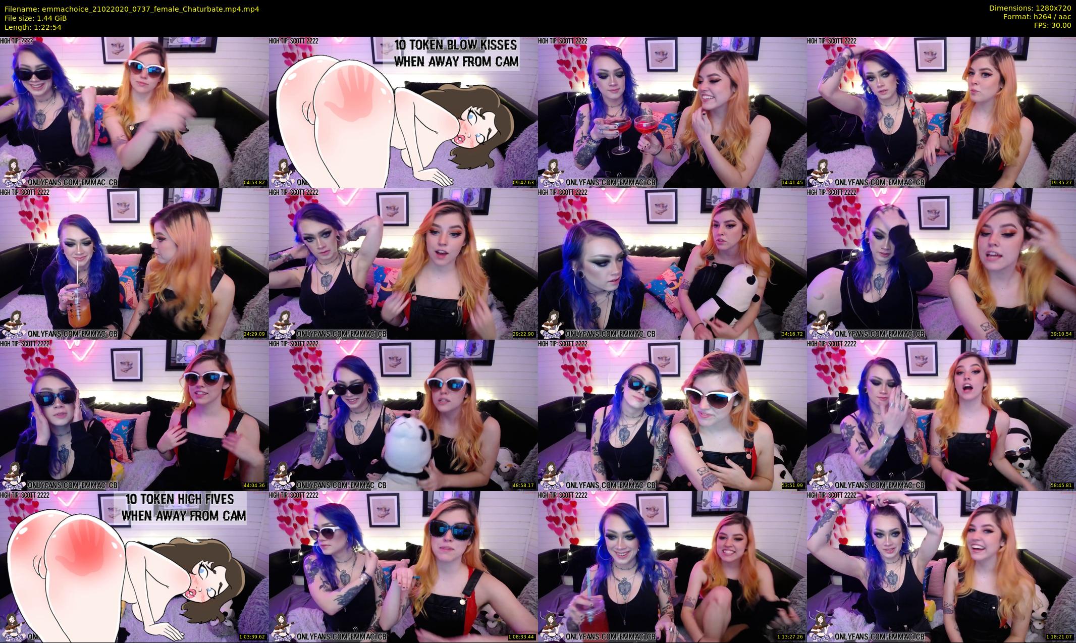 emmachoice — 83 minute Chaturbate female cam show recording, 720p, Feb 21, 2020