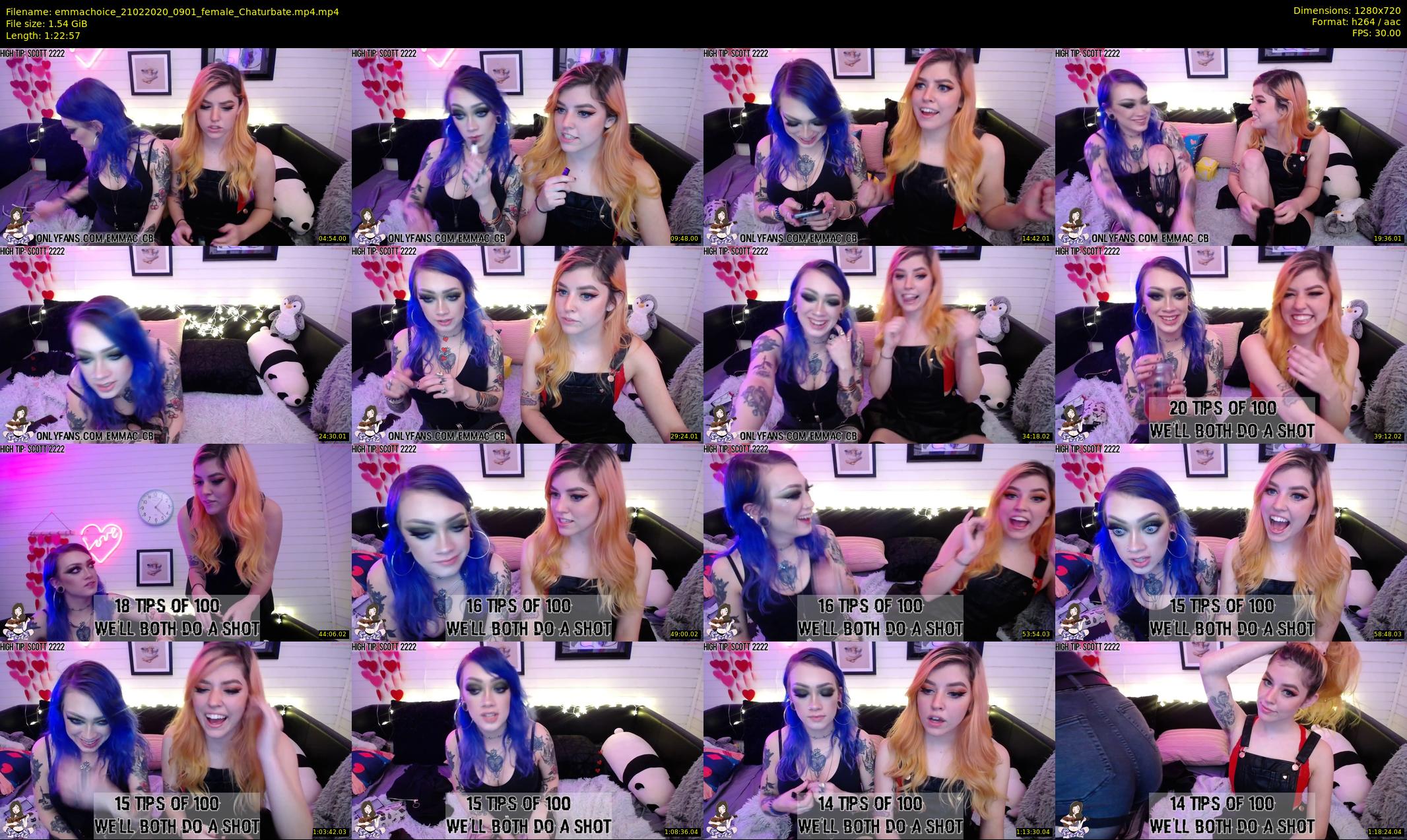 emmachoice — 83 minute Chaturbate female cam show recording, 720p, Feb 21, 2020