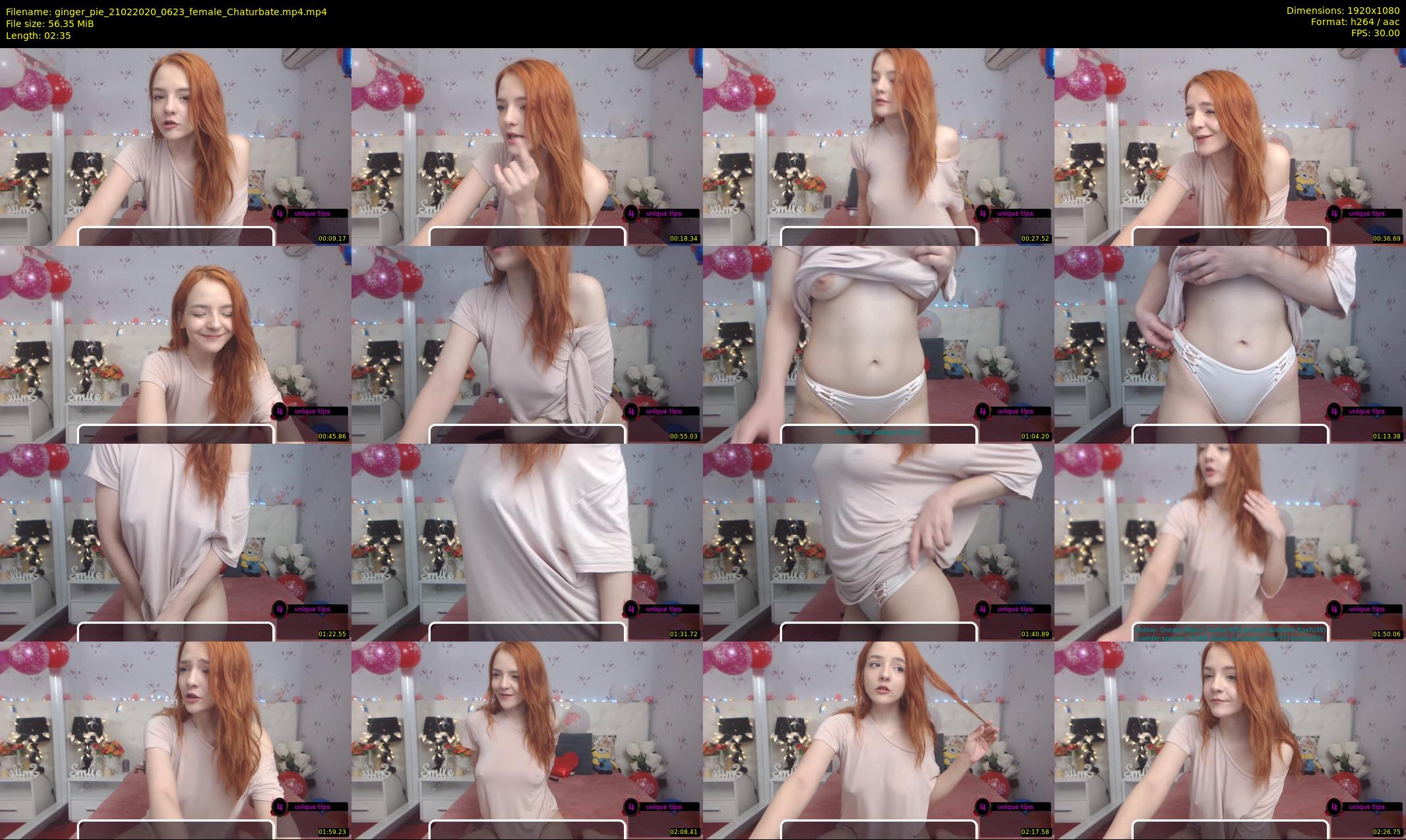 ginger_pie — 3 minute Chaturbate female cam show recording, 1080p, Feb 21, 2020