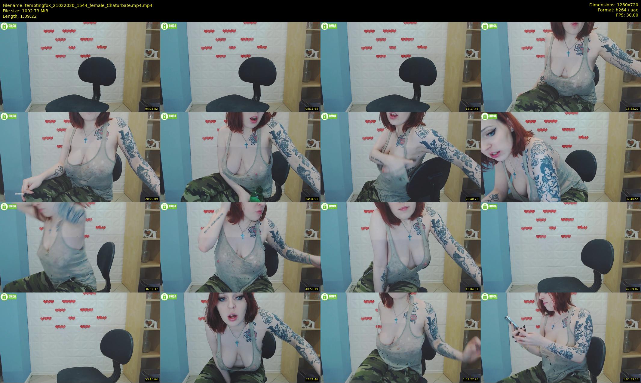 temptingfox — 70 minute Chaturbate female cam show recording, 720p, Feb 21, 2020