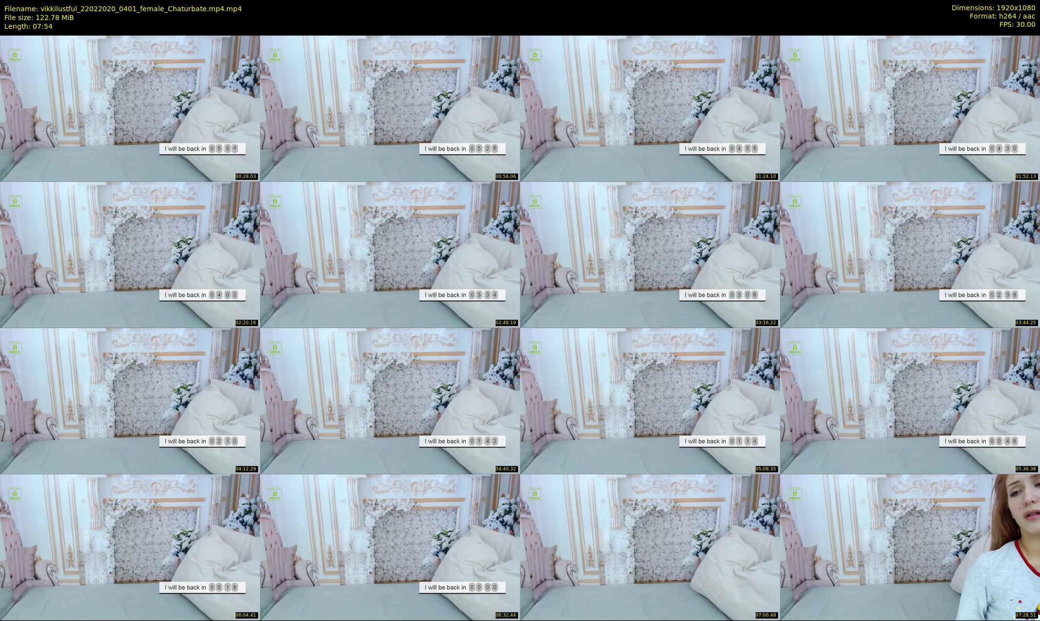 vikkilustful — 8 minute Chaturbate female cam show recording, 1080p, Feb 22, 2020