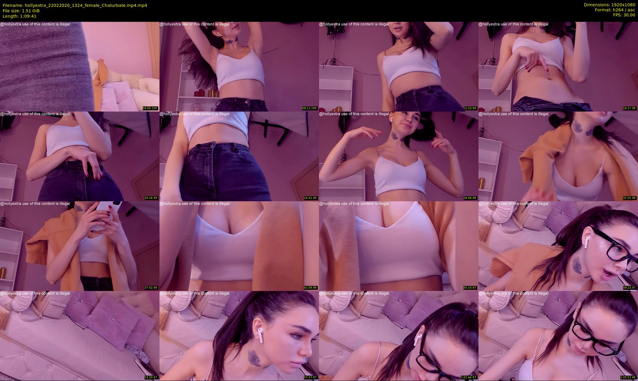 hollyextra — 70 minute Chaturbate female cam show recording, 1080p, Feb 22, 2020