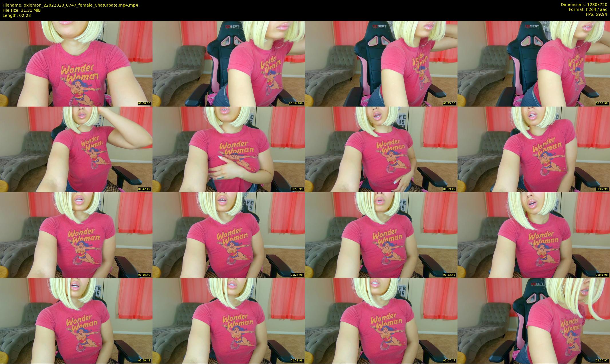 oxlemon — 3 minute Chaturbate female cam show recording, 720p, Feb 22, 2020