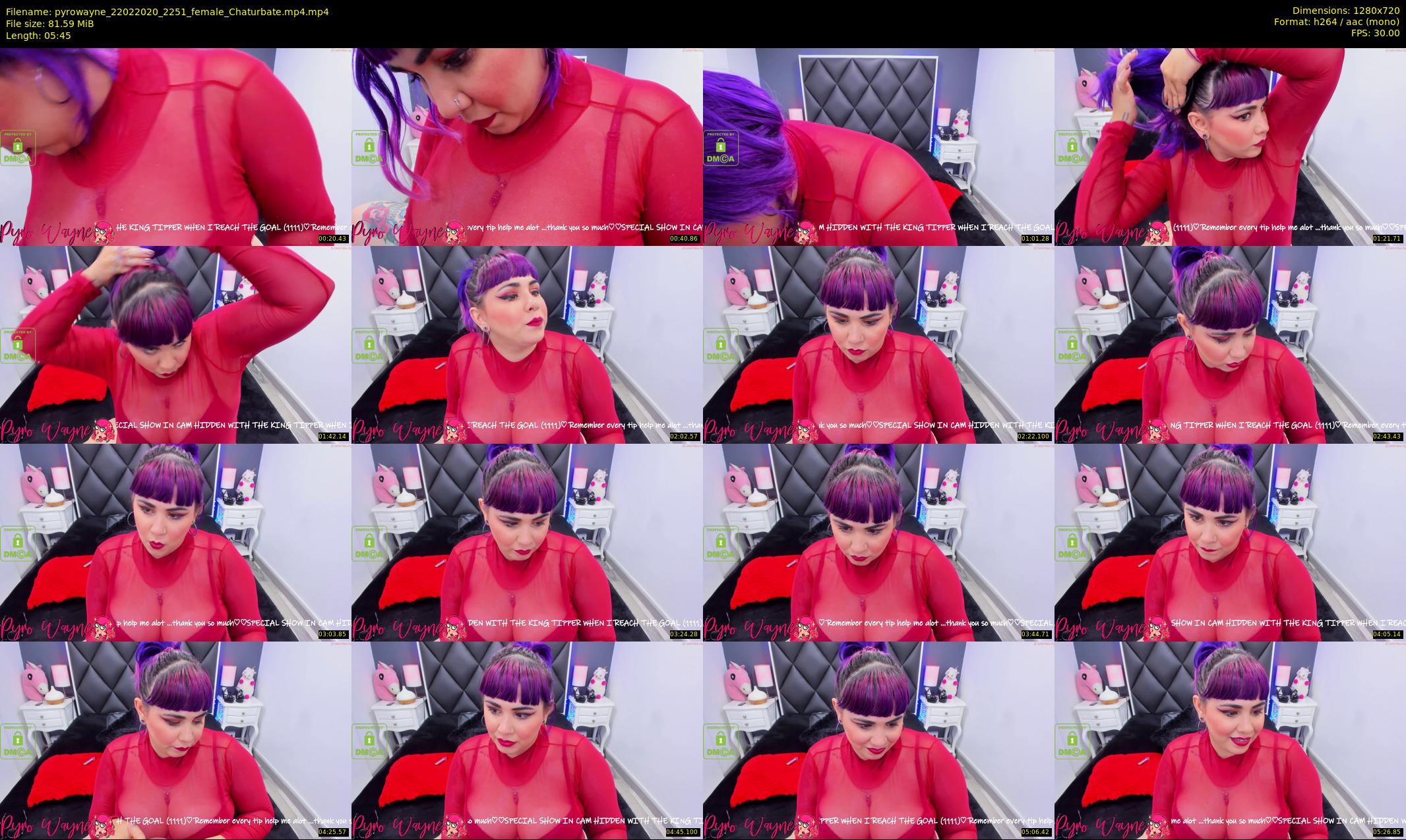 pyrowayne — 6 minute Chaturbate female cam show recording, 720p, Feb 22, 2020