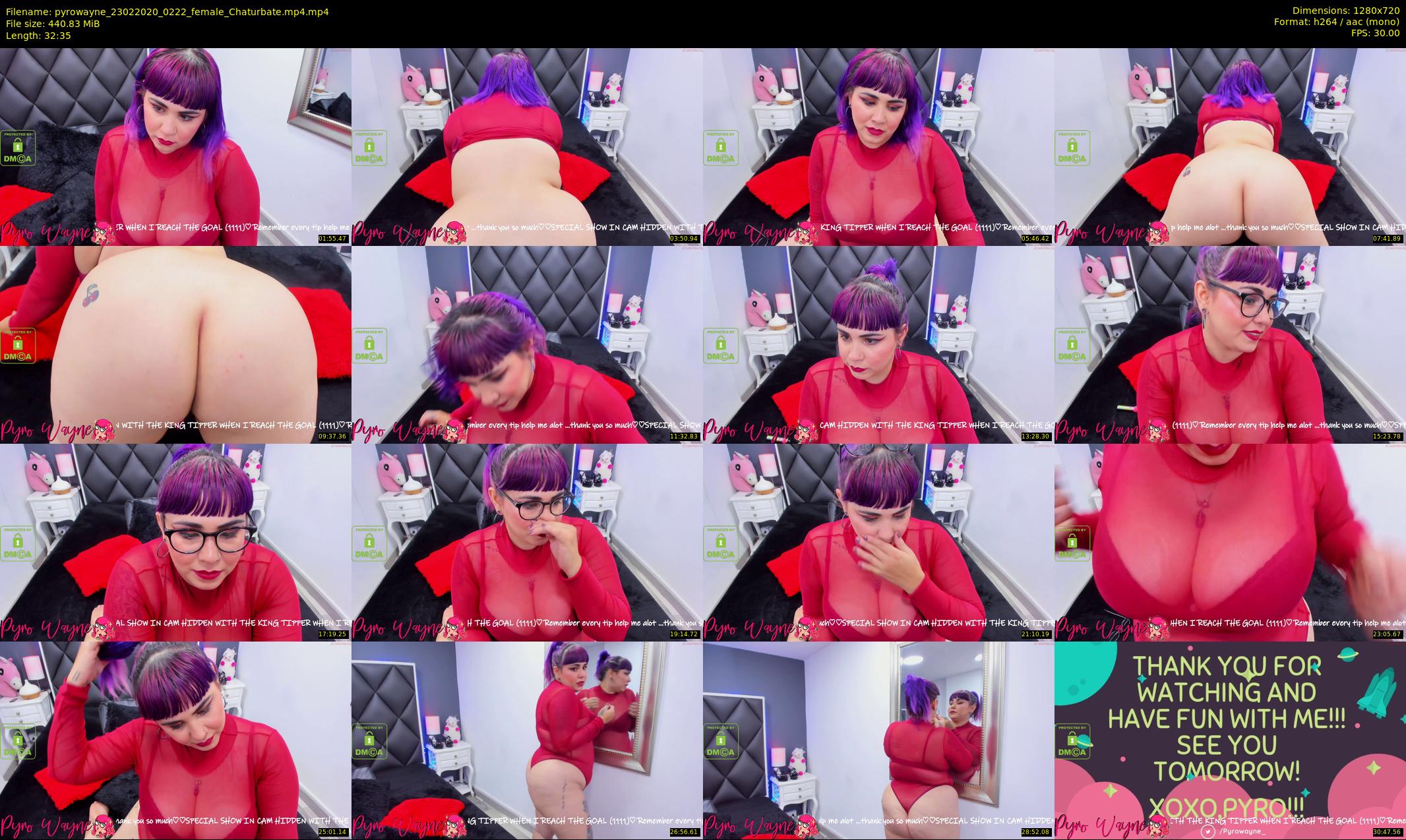 pyrowayne — 33 minute Chaturbate female cam show recording, 720p, Feb 23, 2020