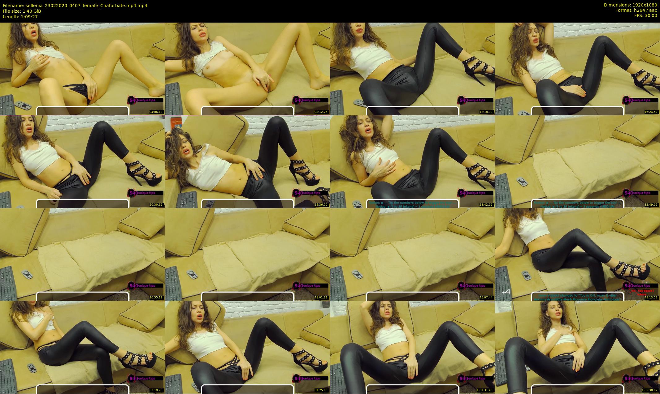 sellenia — 70 minute Chaturbate female cam show recording, 1080p, Feb 23, 2020