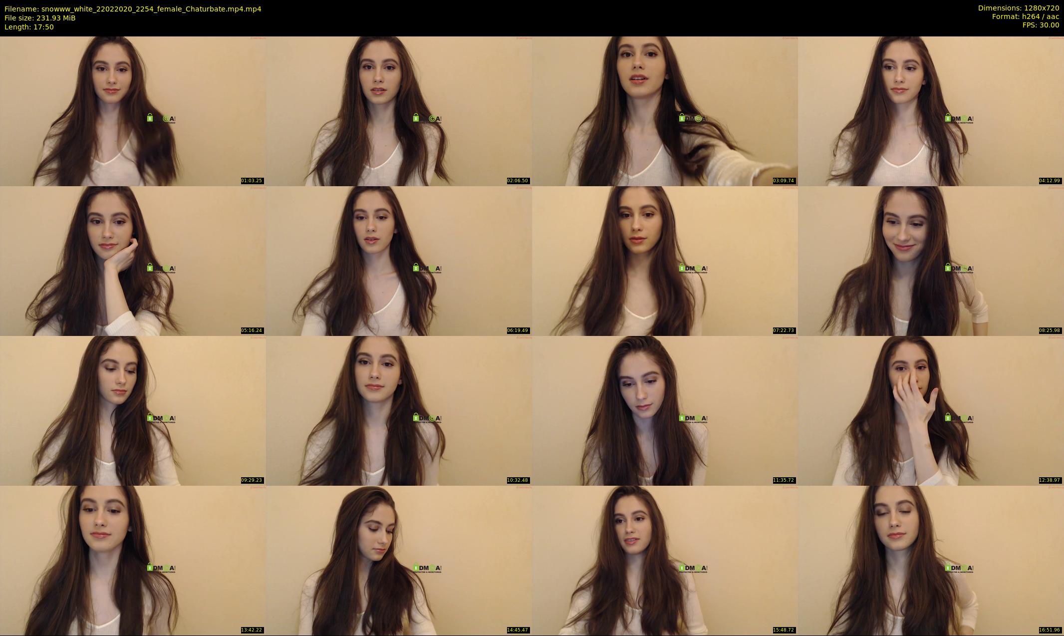 snowww_white — 18 minute Chaturbate female cam show recording, 720p, Feb 22, 2020