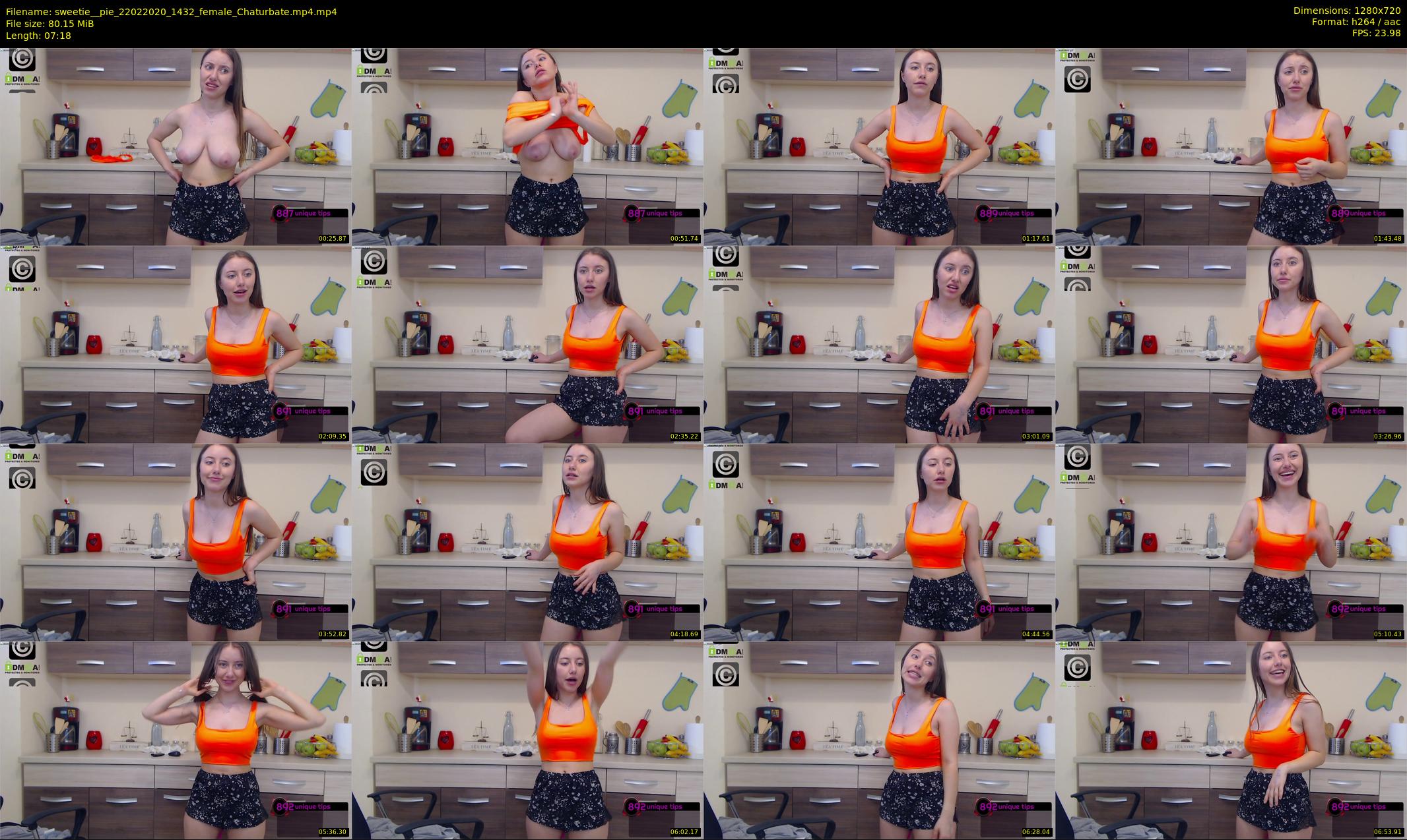 sweetie__pie — 8 minute Chaturbate female cam show recording, 720p, Feb 22, 2020