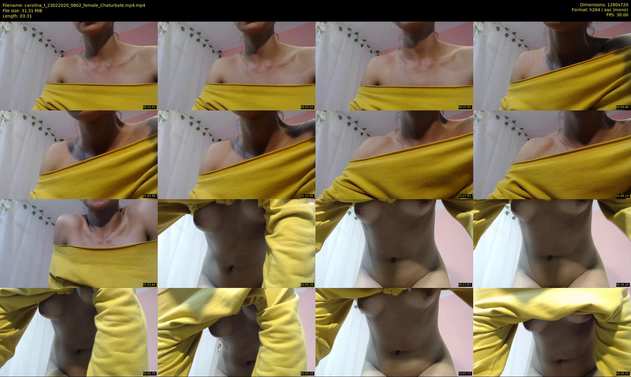 carolina_t — 4 minute Chaturbate female cam show recording, 720p, Feb 23, 2020