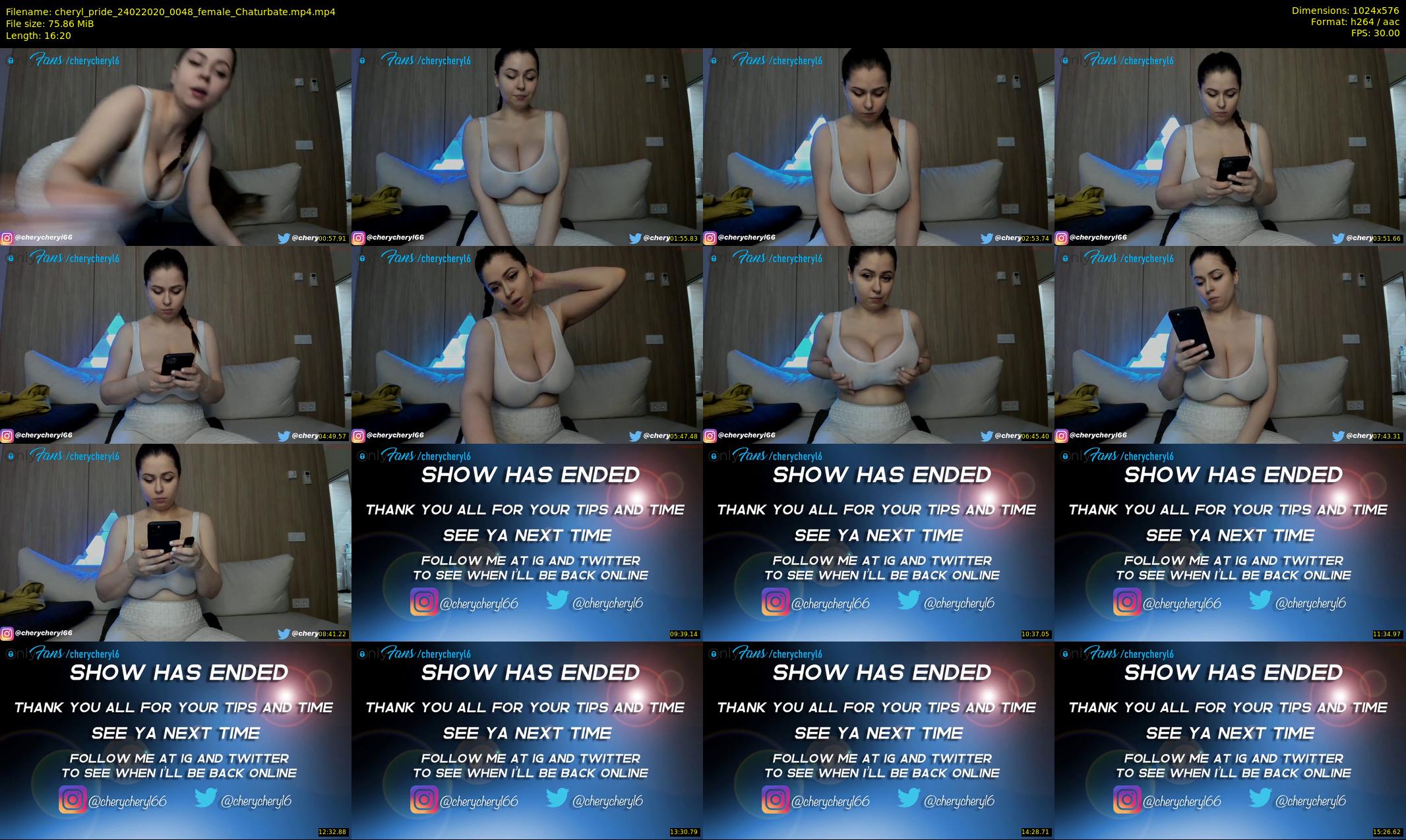 cheryl_pride — 17 minute Chaturbate female cam show recording, 480p, Feb 24, 2020