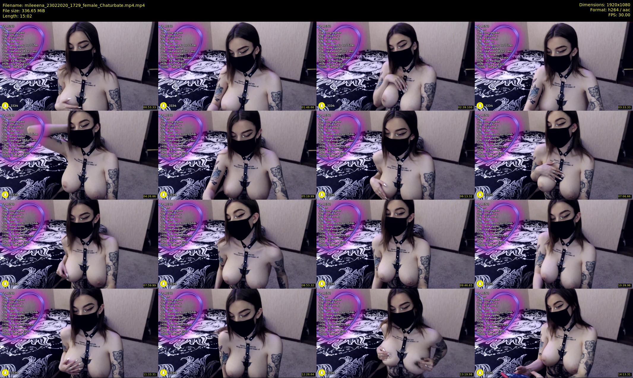 mileeena — 16 minute Chaturbate female cam show recording, 1080p, Feb 23, 2020