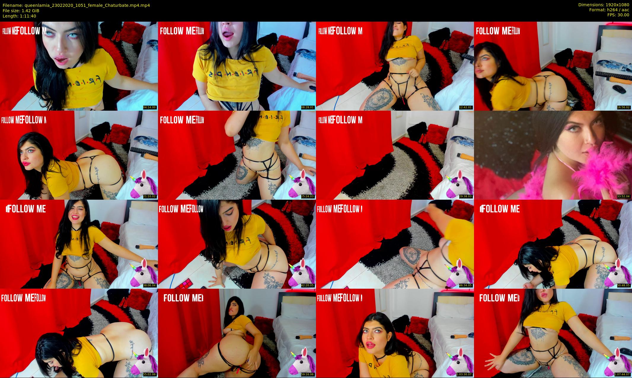queenlamia — 72 minute Chaturbate female cam show recording, 1080p, Feb 23, 2020
