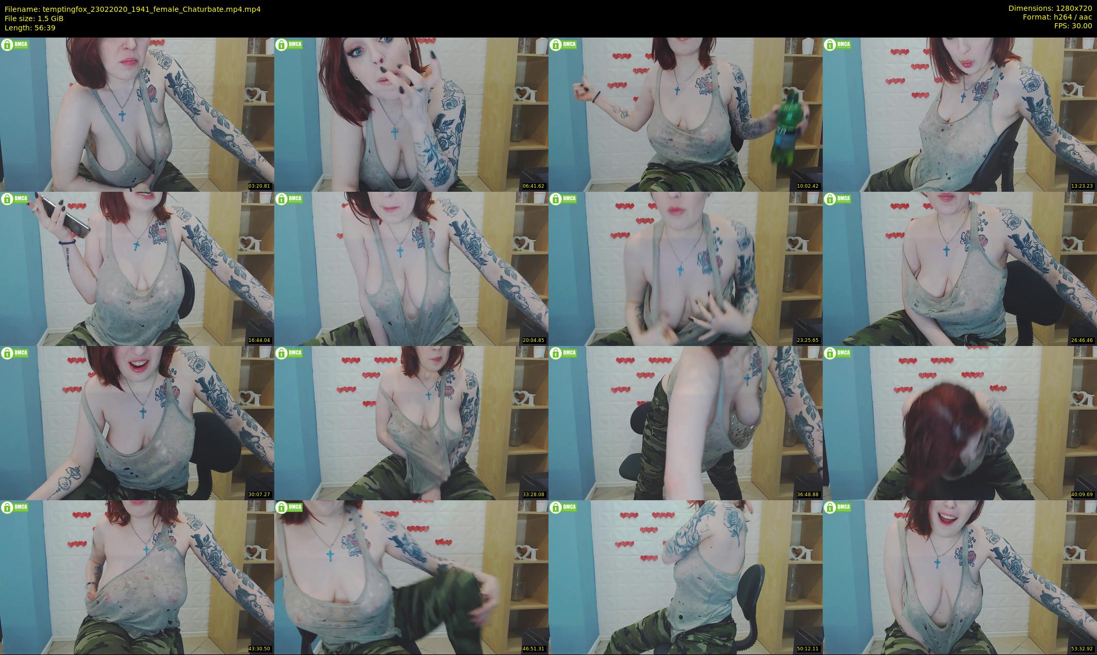 temptingfox — 57 minute Chaturbate female cam show recording, 720p, Feb 23, 2020