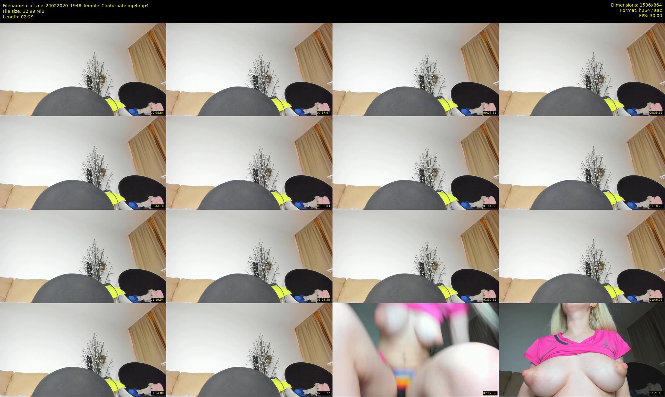 claricce — 3 minute Chaturbate female cam show recording, 720p, Feb 24, 2020