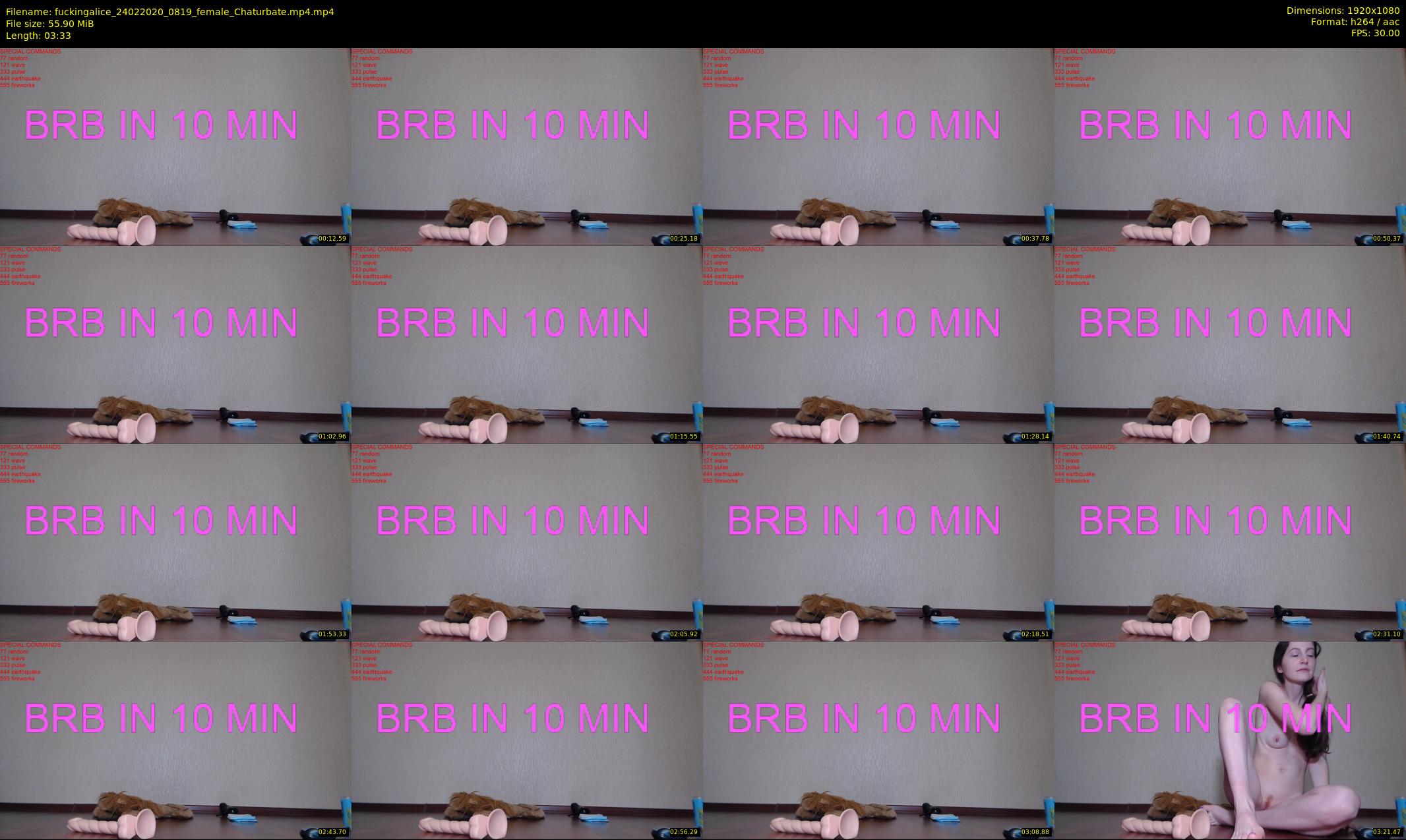 fuckingalice — 4 minute Chaturbate female cam show recording, 1080p, Feb 24, 2020