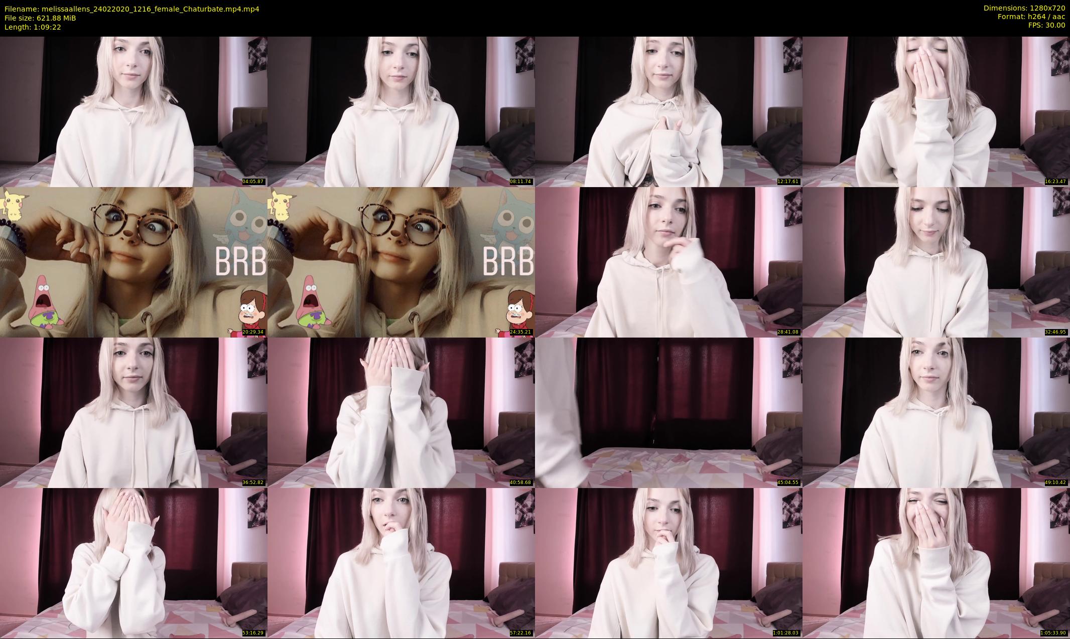 melissaallens — 70 minute Chaturbate female cam show recording, 720p, Feb 24, 2020