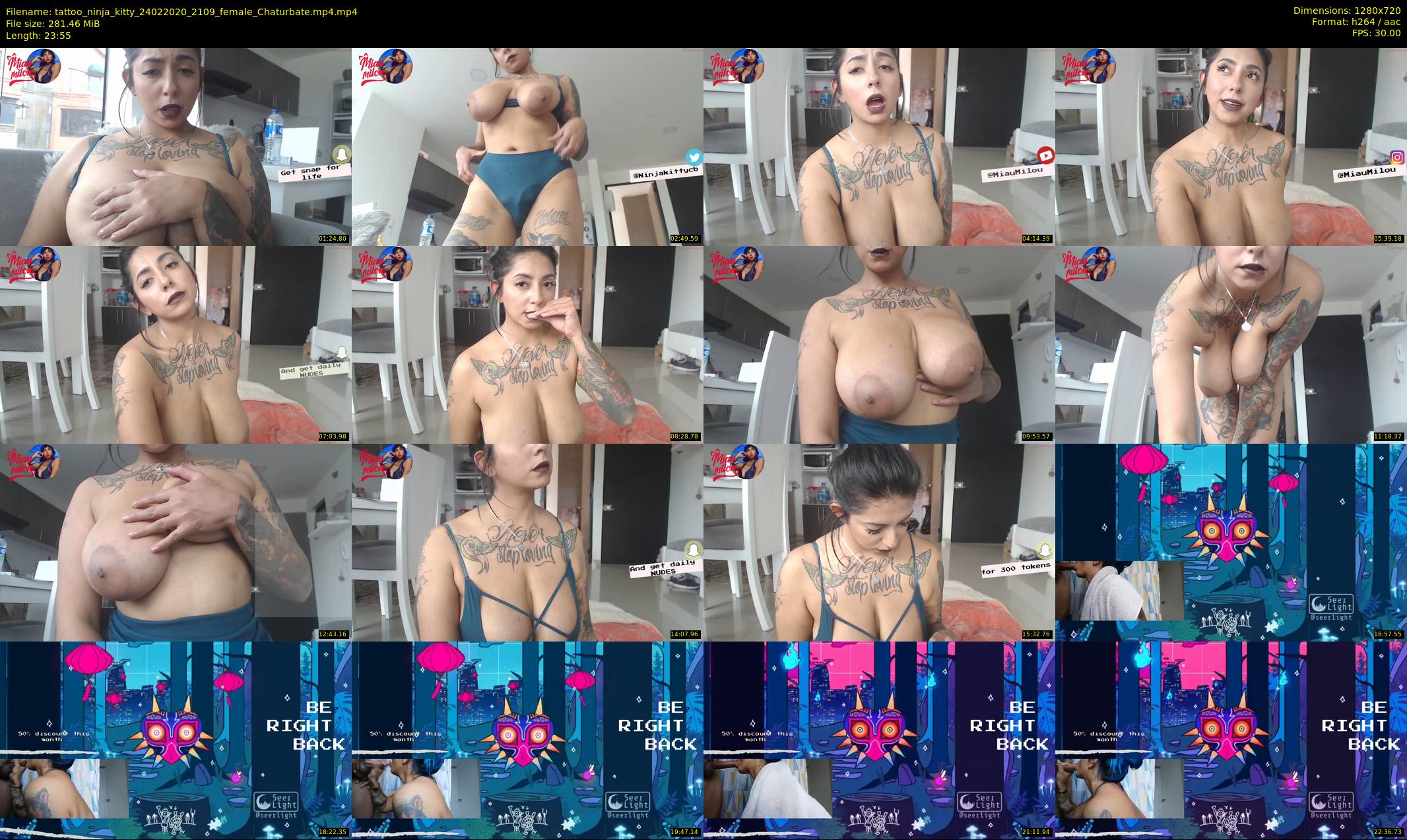 tattoo_ninja_kitty — 24 minute Chaturbate female cam show recording, 720p, Feb 24, 2020