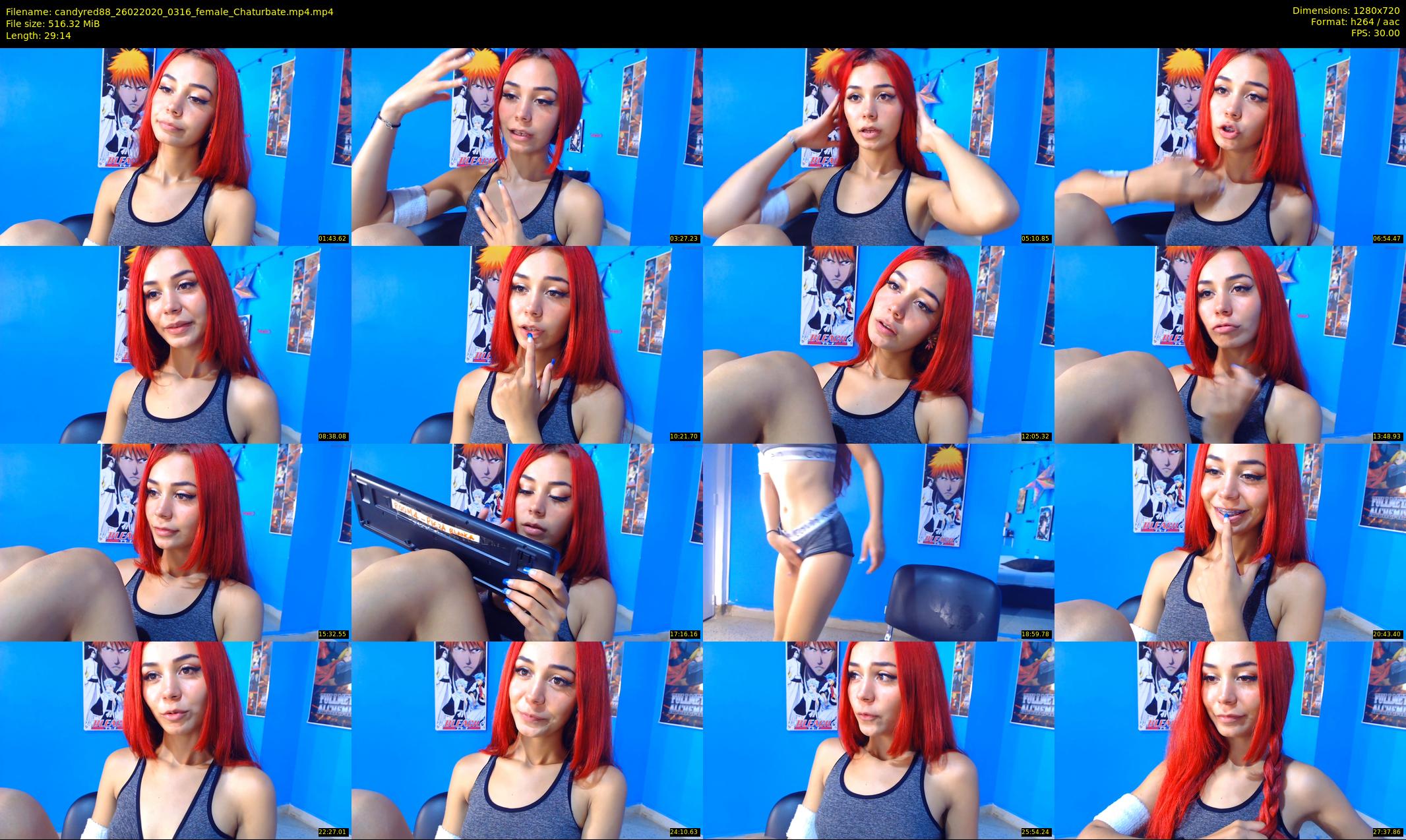 candyred88 — 30 minute Chaturbate female cam show recording, 720p, Feb 26, 2020