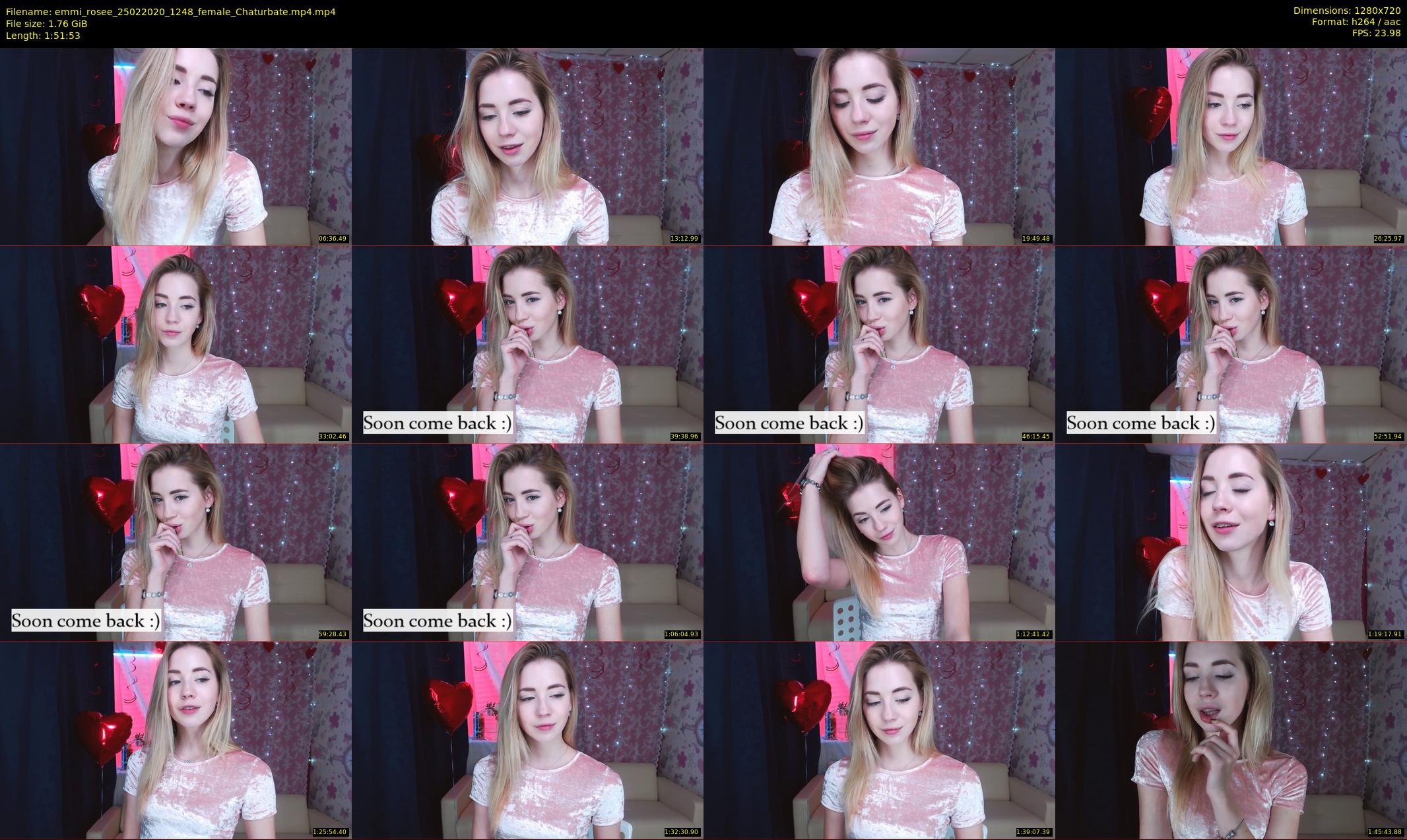 emmi_rosee — 112 minute Chaturbate female cam show recording, 720p, Feb 25, 2020