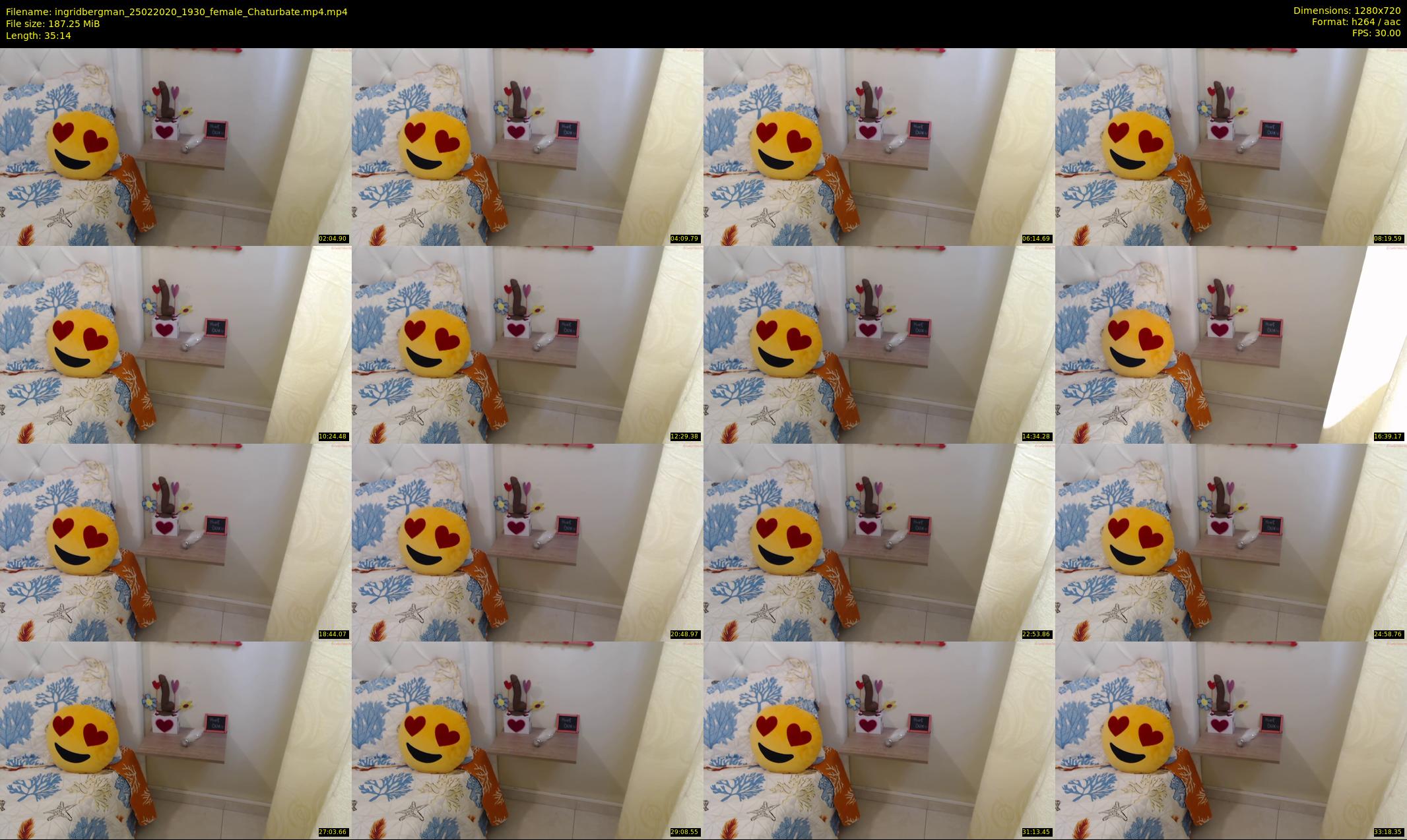 ingridbergman — 36 minute Chaturbate female cam show recording, 720p, Feb 25, 2020