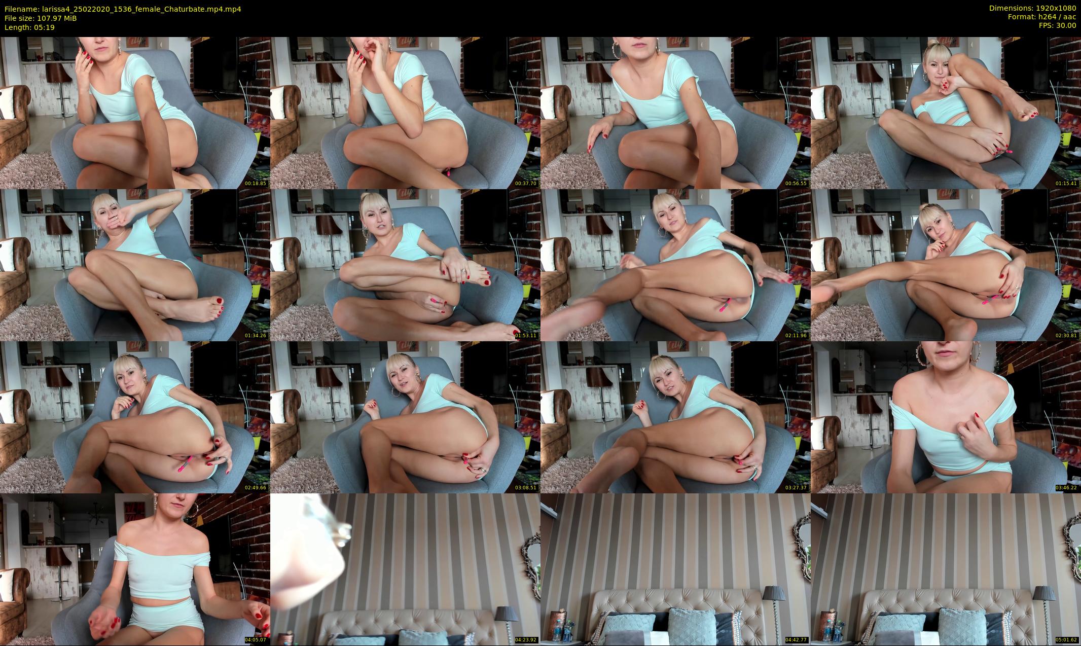larissa4 — 6 minute Chaturbate female cam show recording, 1080p, Feb 25, 2020
