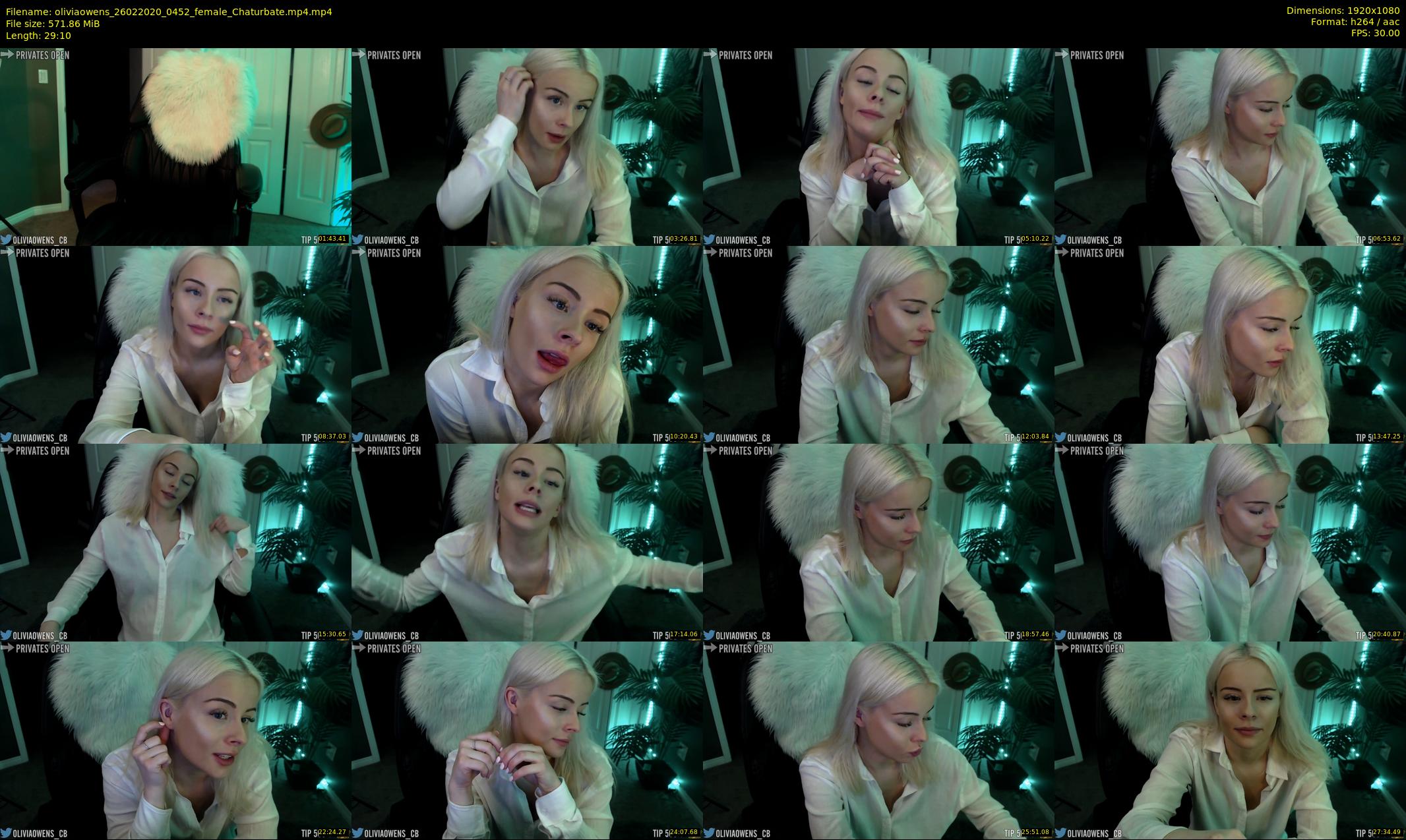 oliviaowens — 30 minute Chaturbate female cam show recording, 1080p, Feb 26, 2020