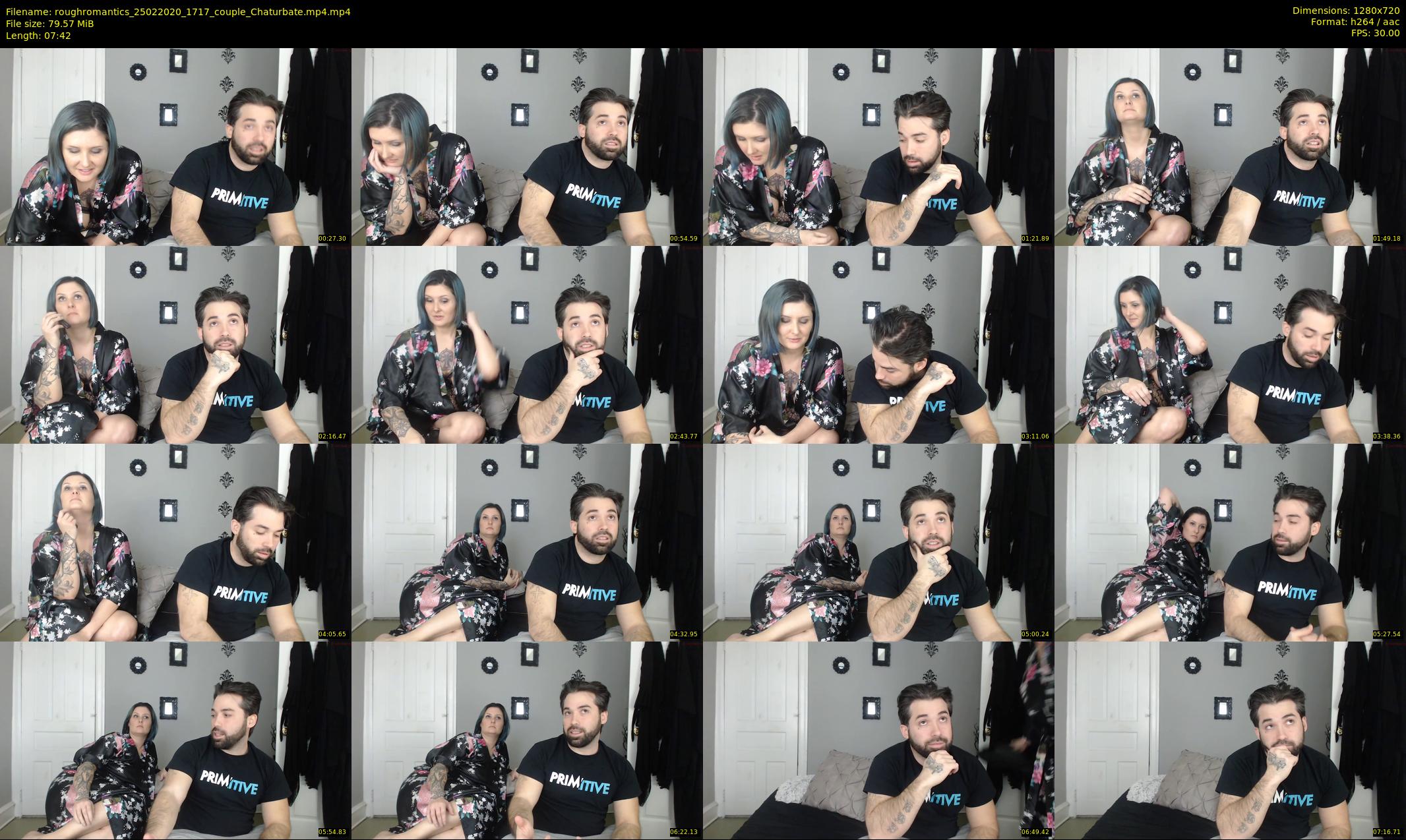 roughromantics — 8 minute Chaturbate couple cam show recording, 720p, Feb 25, 2020