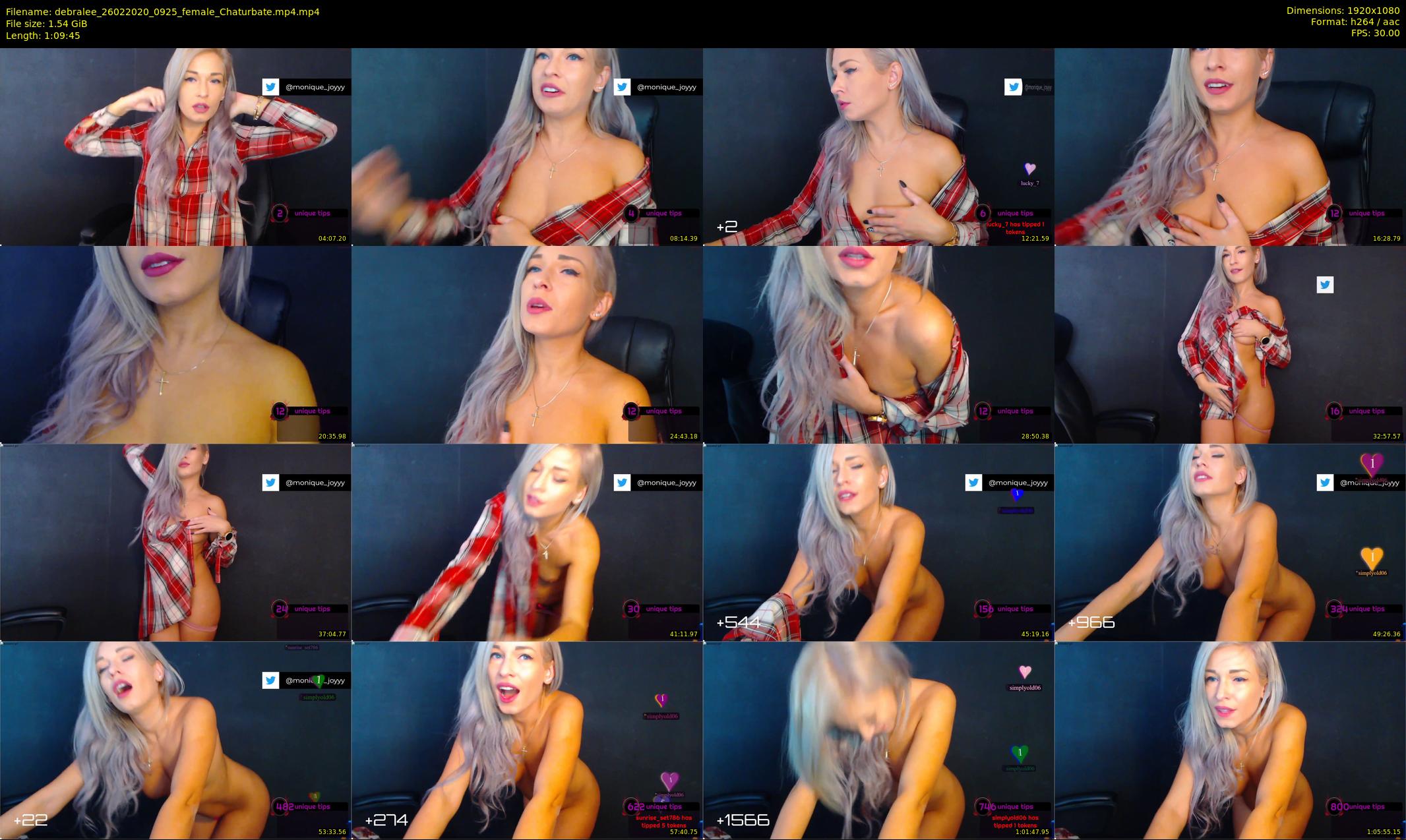 debralee — 70 minute Chaturbate female cam show recording, 1080p, Feb 26, 2020