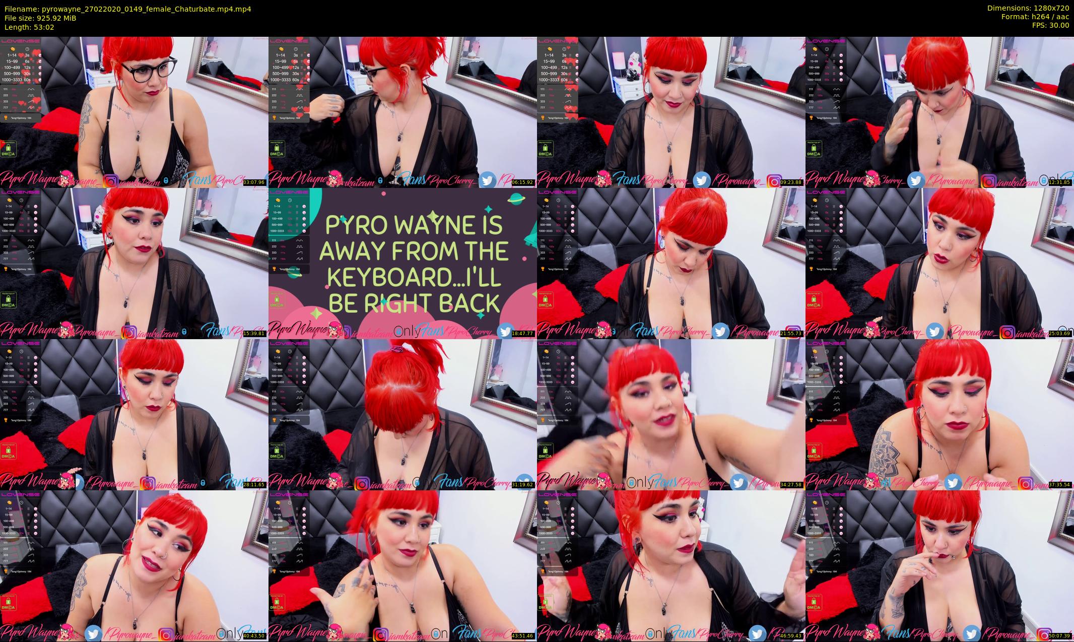 pyrowayne — 54 minute Chaturbate female cam show recording, 720p, Feb 27, 2020