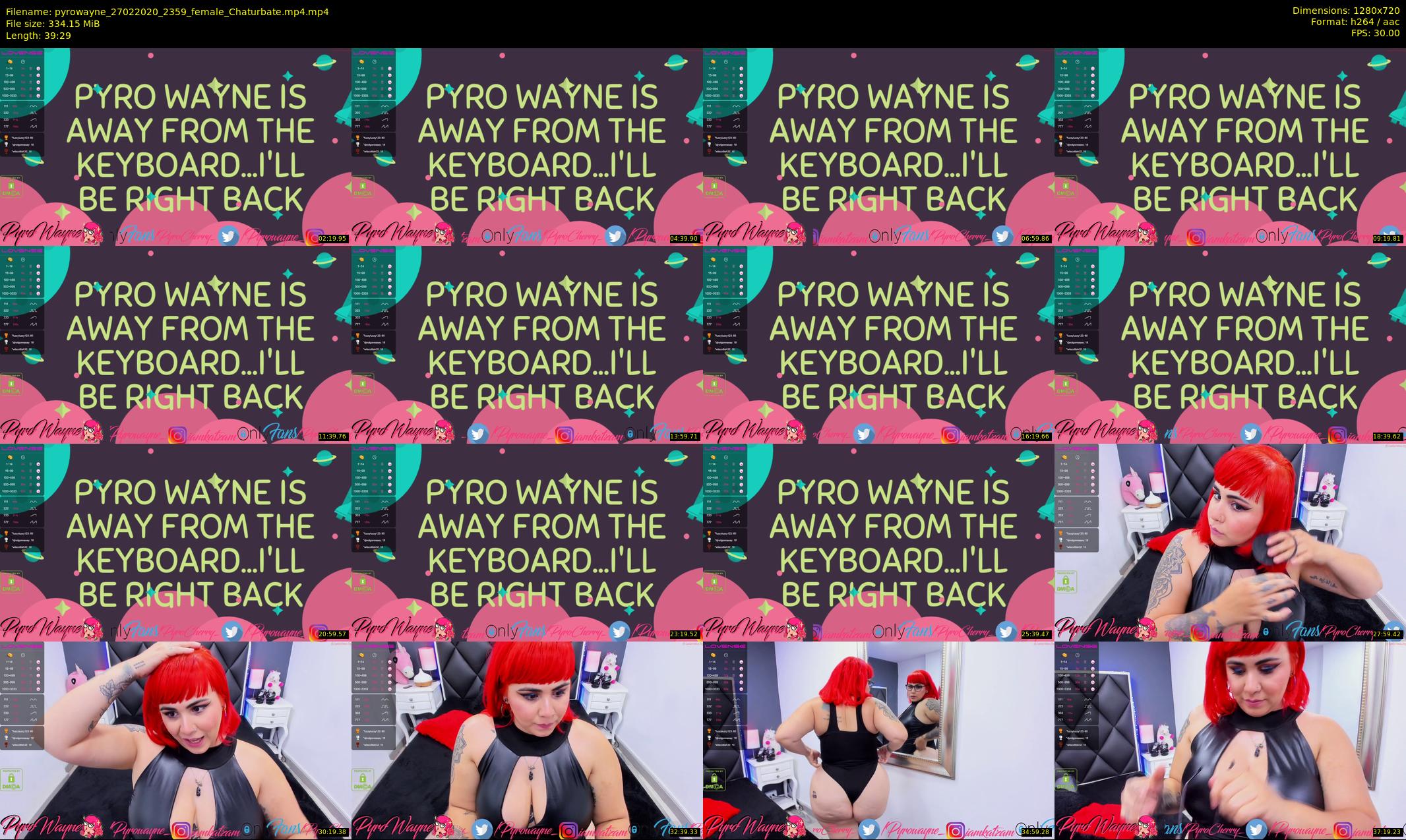 pyrowayne — 40 minute Chaturbate female cam show recording, 720p, Feb 27, 2020