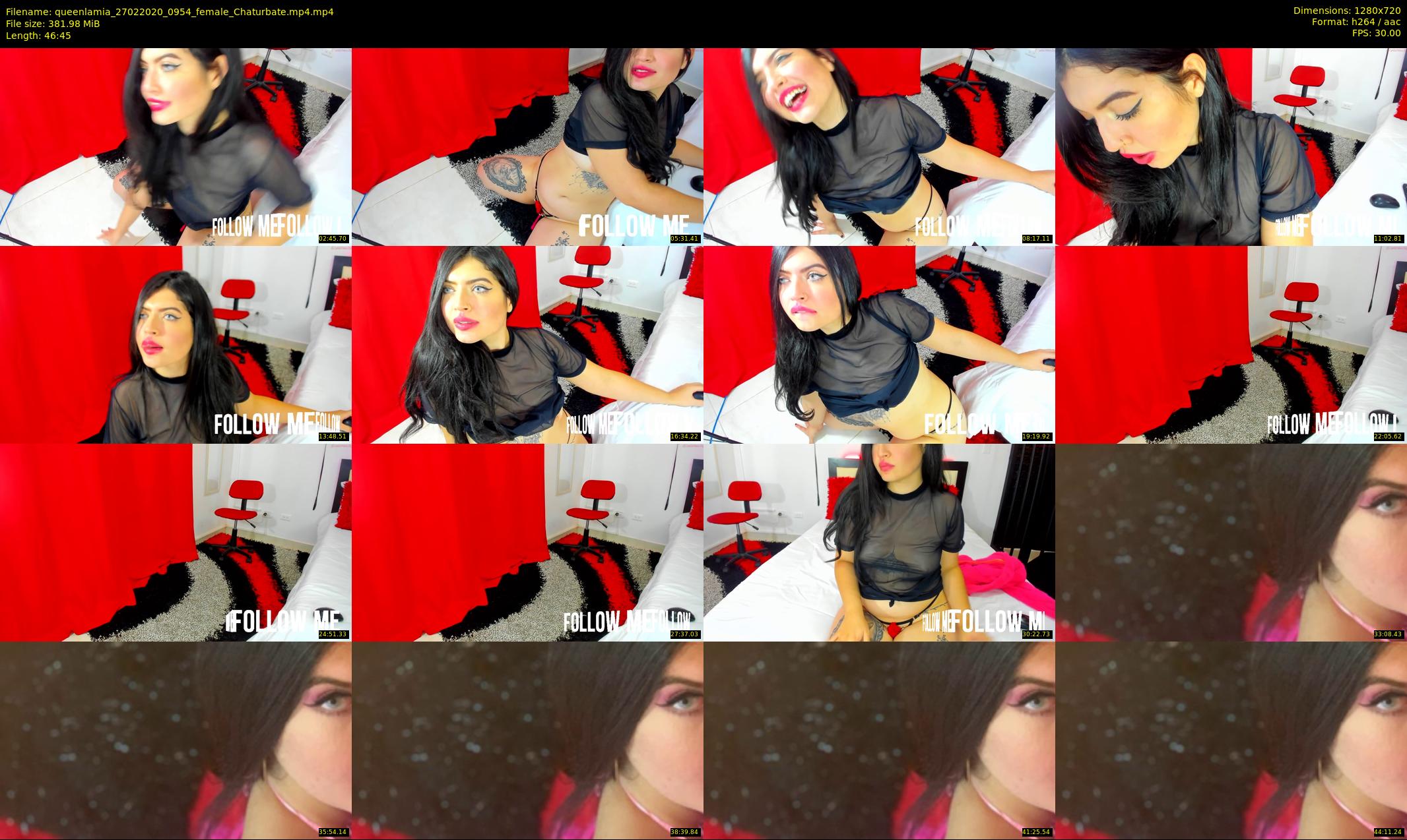 queenlamia — 47 minute Chaturbate female cam show recording, 720p, Feb 27, 2020