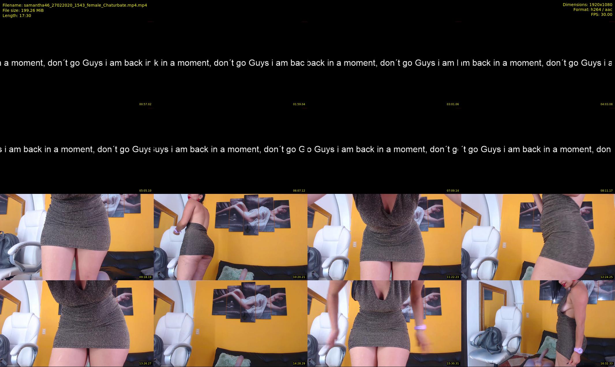 samantha46 — 18 minute Chaturbate female cam show recording, 1080p, Feb 27, 2020