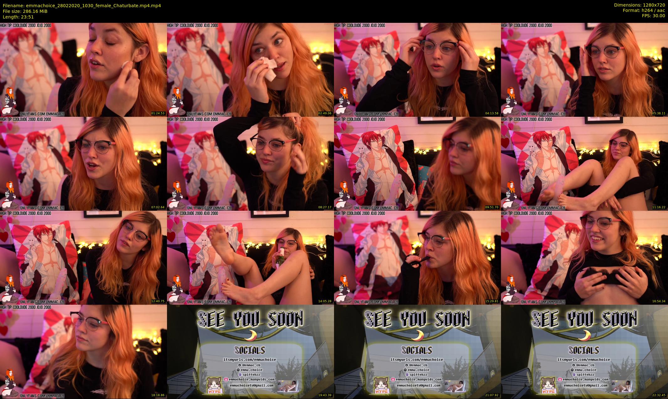 emmachoice — 24 minute Chaturbate female cam show recording, 720p, Feb 28, 2020