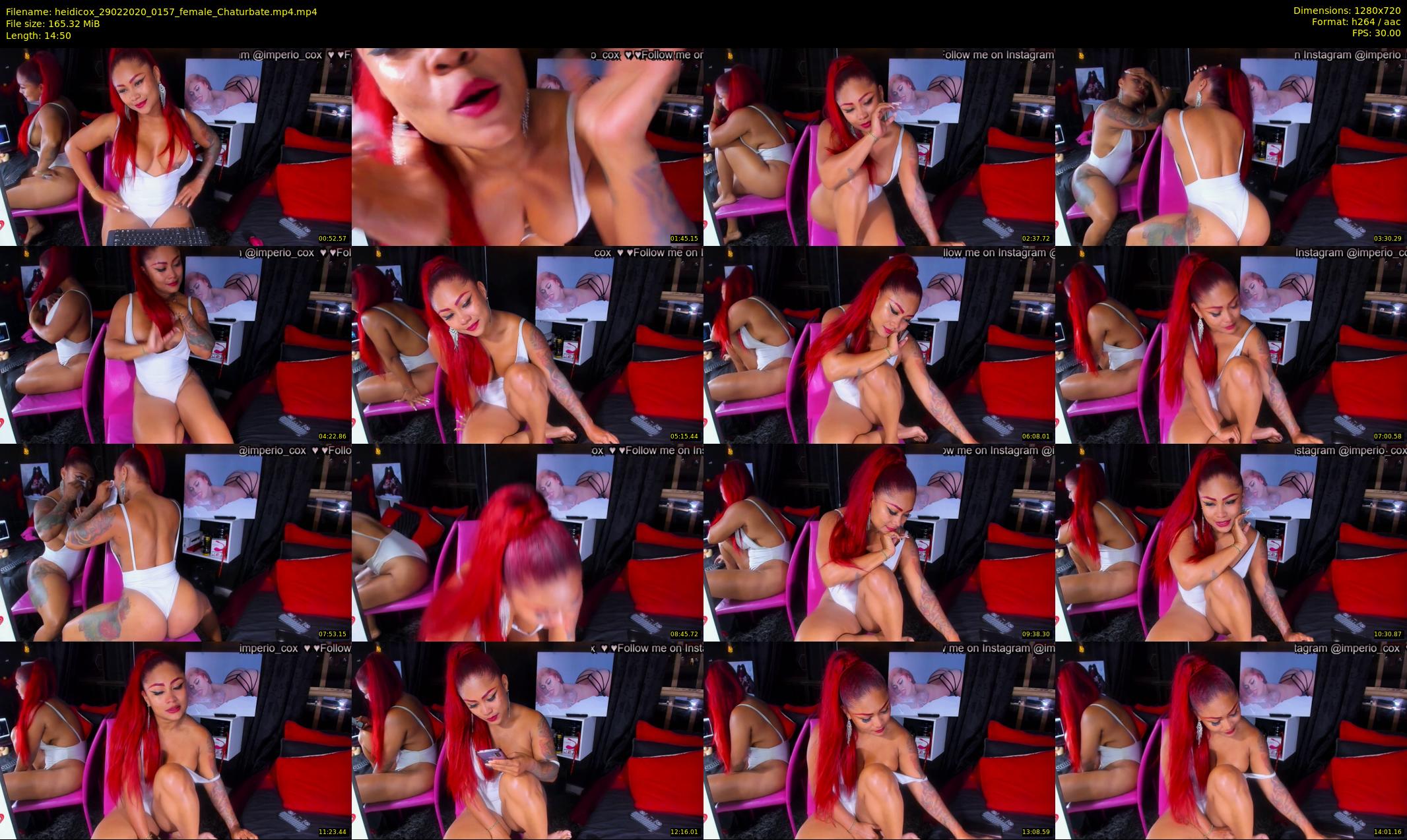 heidicox — 15 minute Chaturbate female cam show recording, 720p, Feb 29, 2020