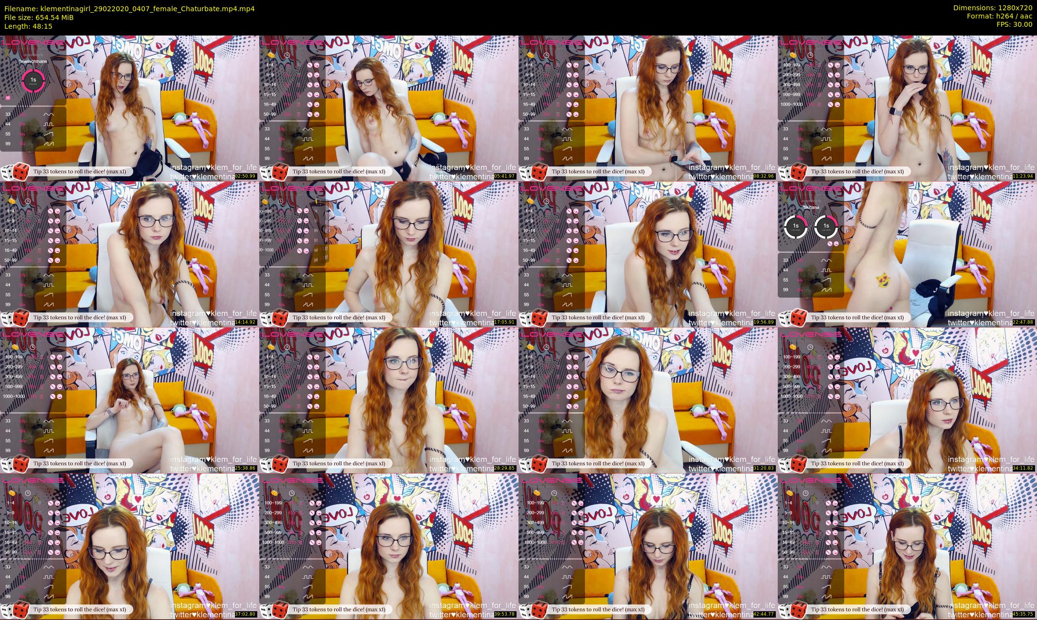 klementinagirl — 49 minute Chaturbate female cam show recording, 720p, Feb 29, 2020