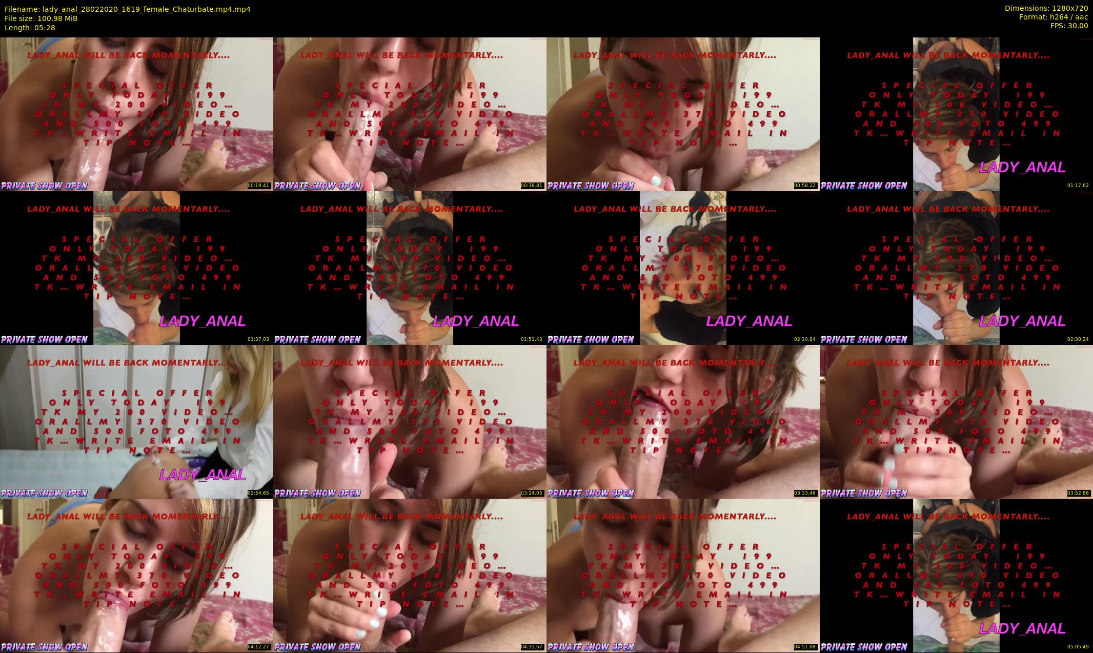 lady_anal — 6 minute Chaturbate female cam show recording, 720p, Feb 28, 2020