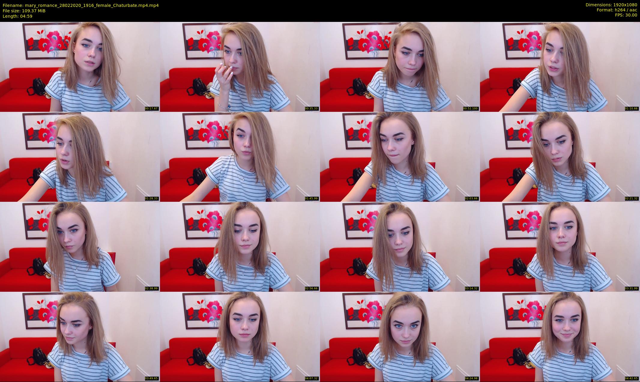 mary_romance — 5 minute Chaturbate female cam show recording, 1080p, Feb 28, 2020
