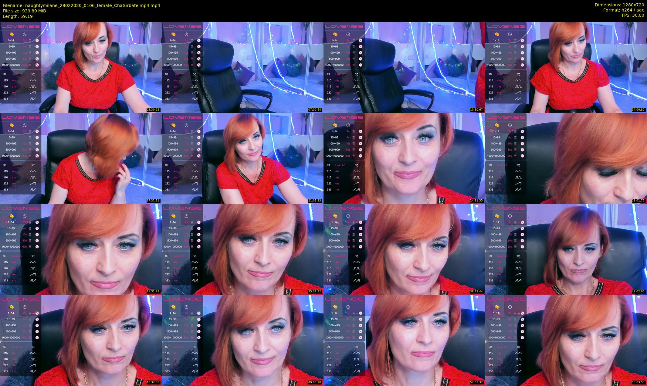 naughtymilane — 60 minute Chaturbate female cam show recording, 720p, Feb 29, 2020
