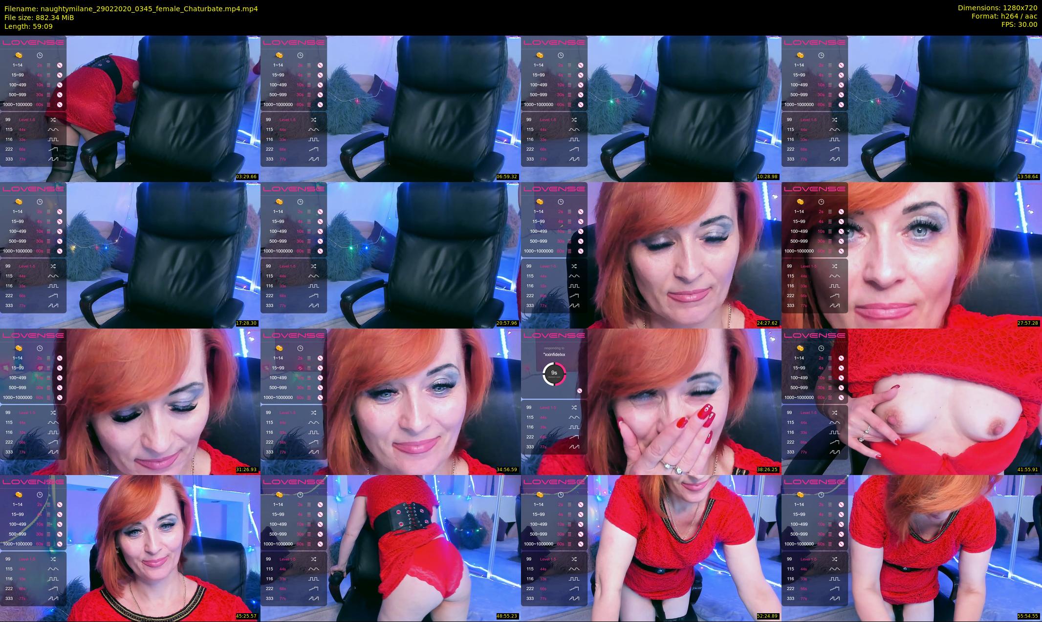 naughtymilane — 60 minute Chaturbate female cam show recording, 720p, Feb 29, 2020