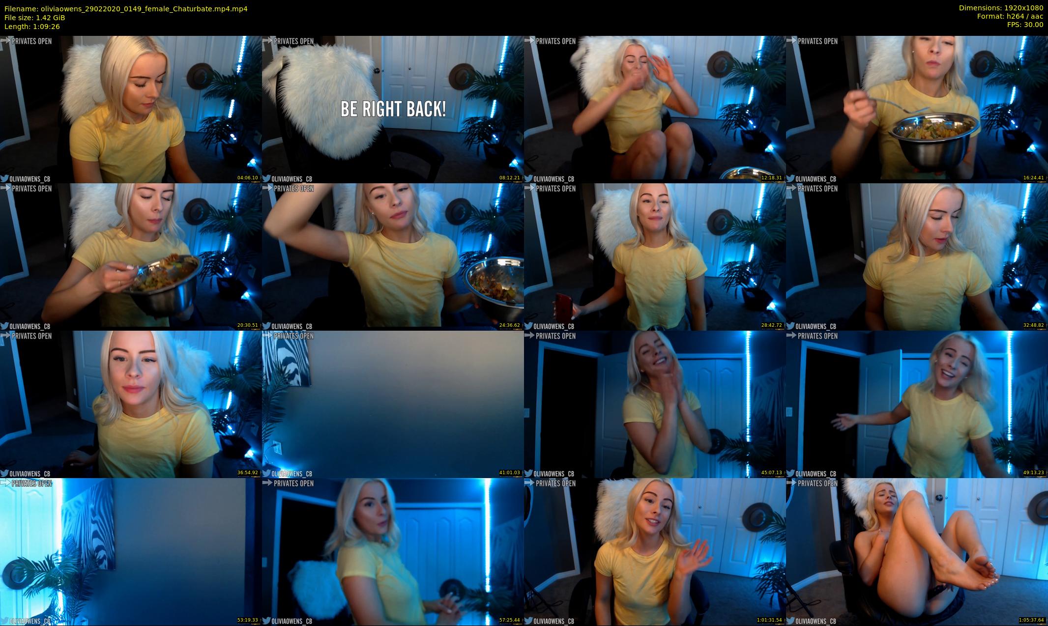 oliviaowens — 70 minute Chaturbate female cam show recording, 1080p, Feb 29, 2020