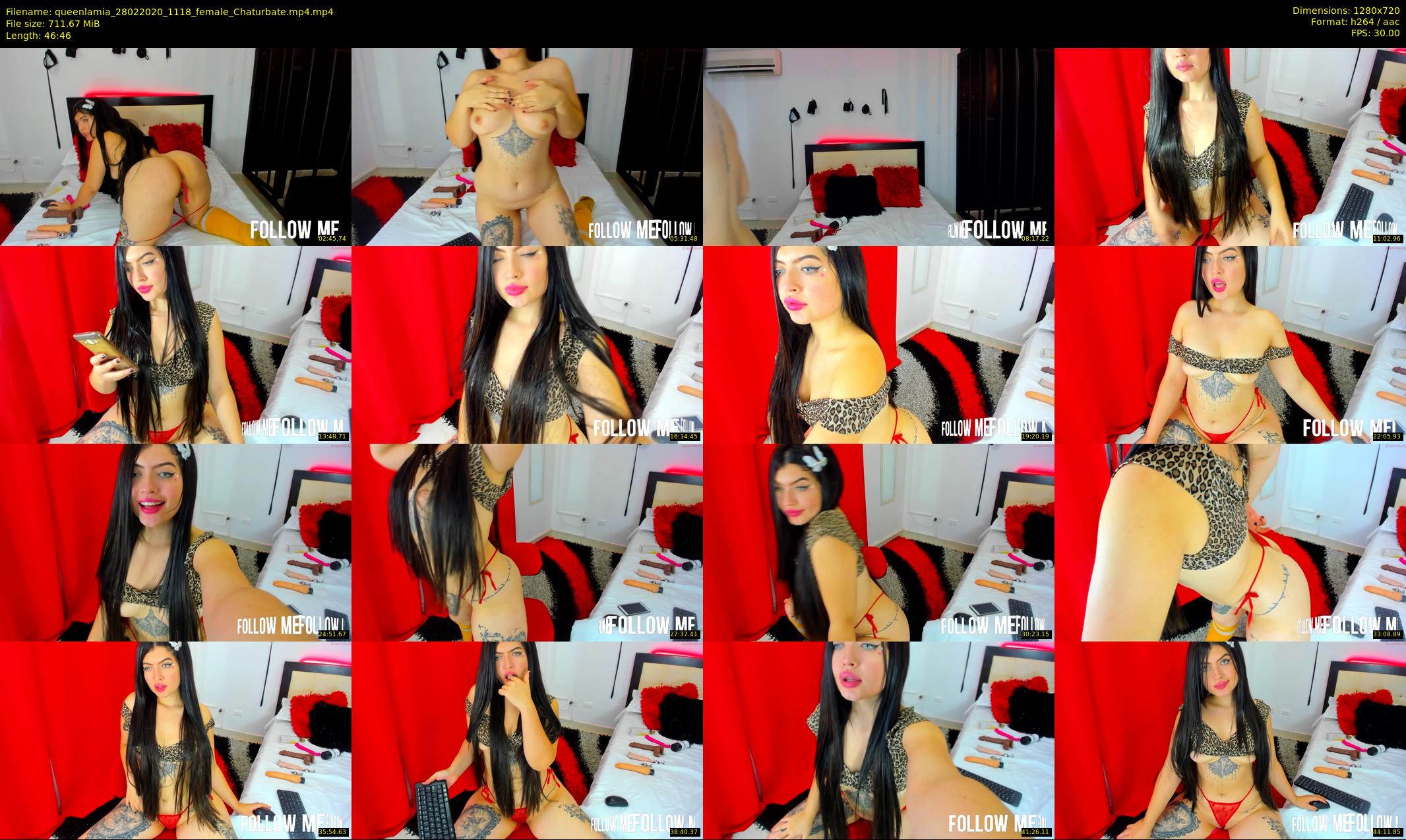 queenlamia — 47 minute Chaturbate female cam show recording, 720p, Feb 28, 2020