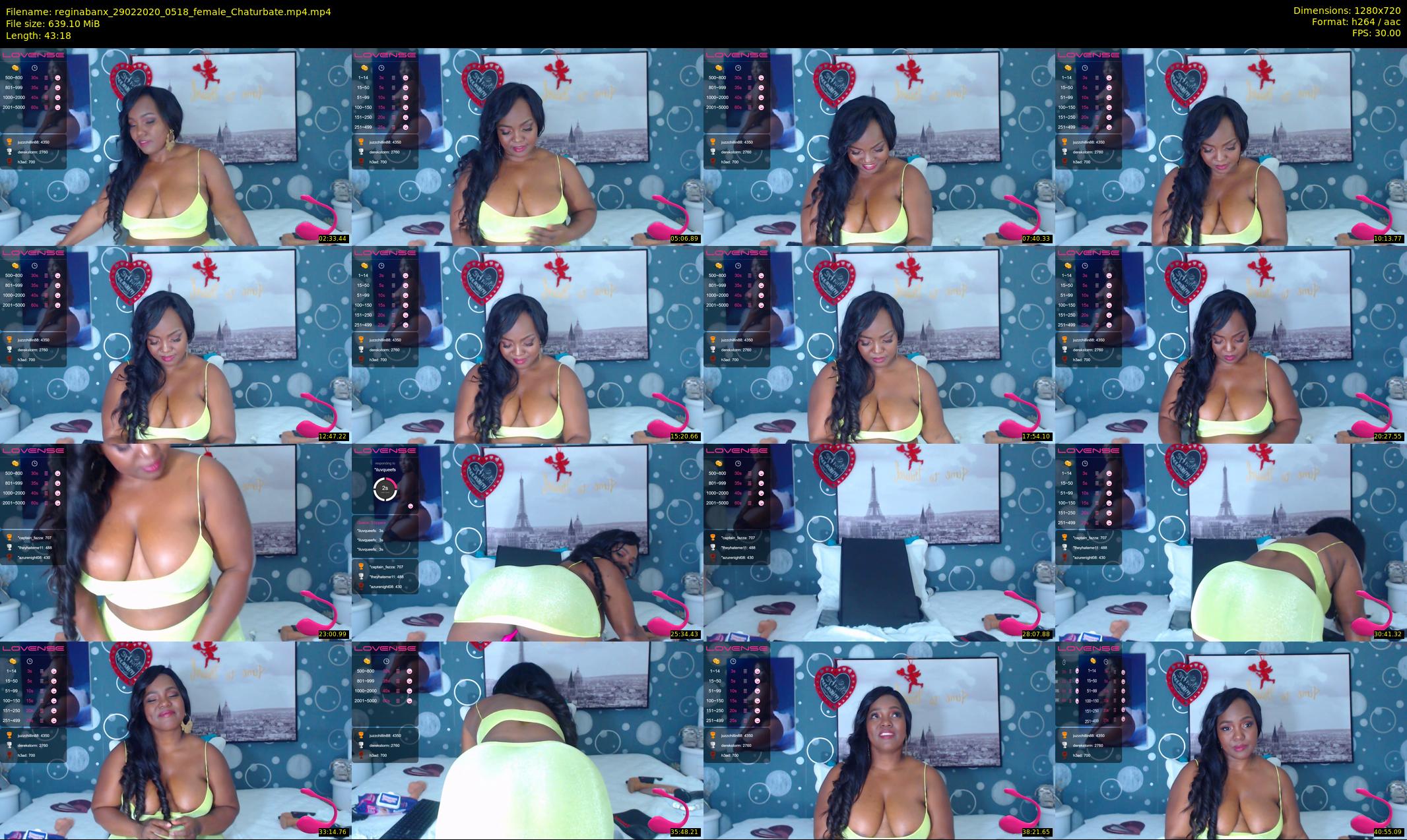 reginabanx — 44 minute Chaturbate female cam show recording, 720p, Feb 29, 2020