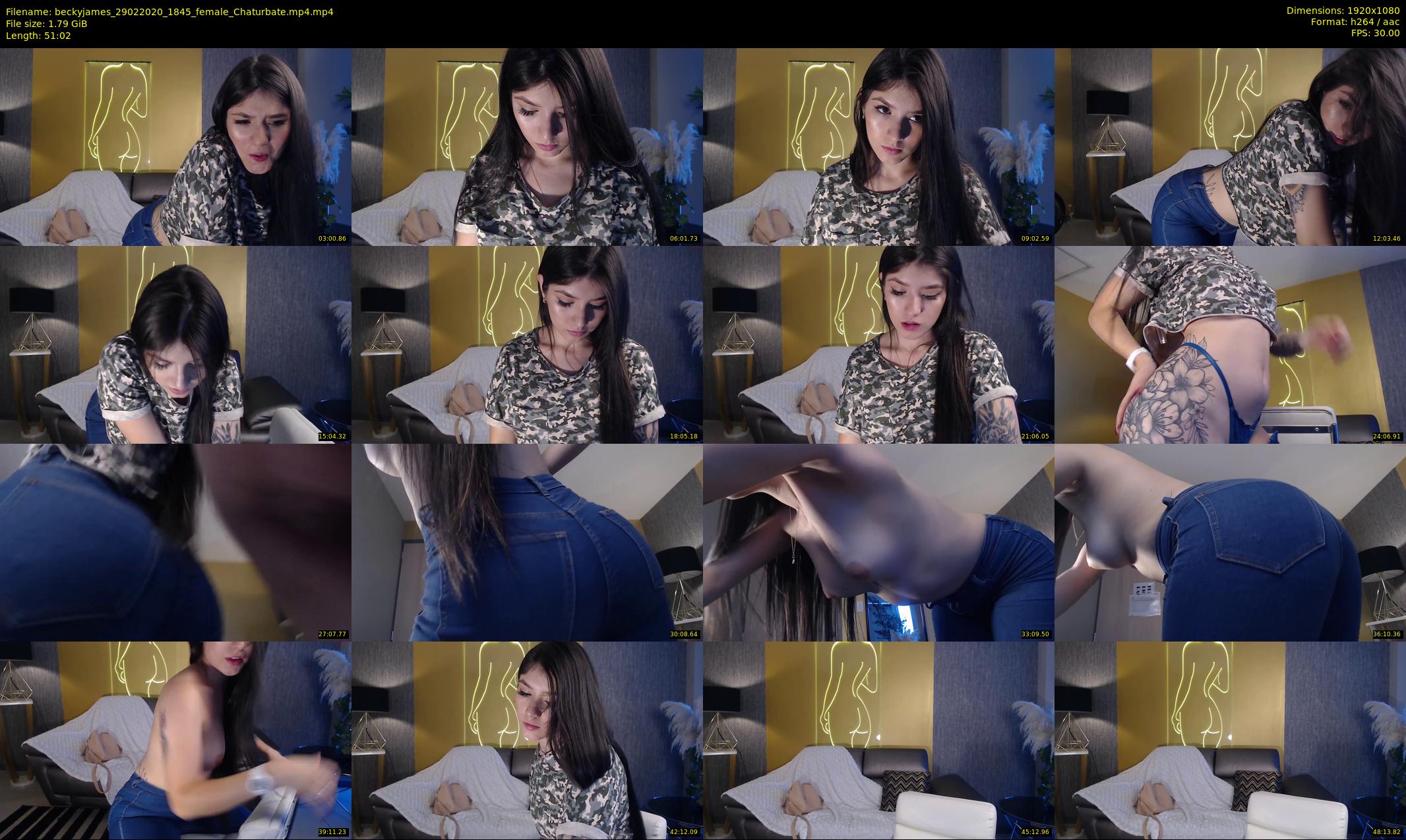 beckyjames — 52 minute Chaturbate female cam show recording, 1080p, Feb 29, 2020