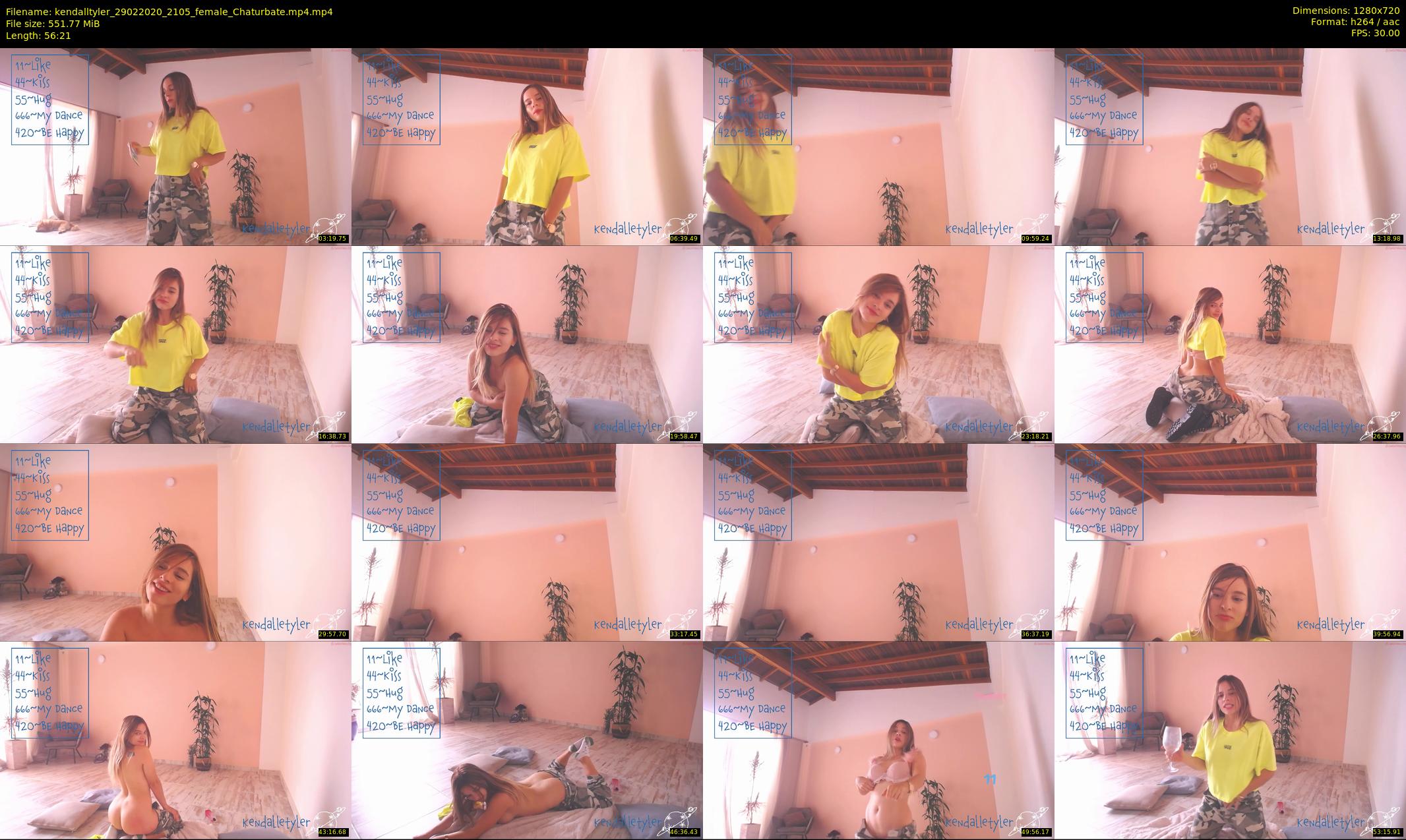 kendalltyler — 57 minute Chaturbate female cam show recording, 720p, Feb 29, 2020