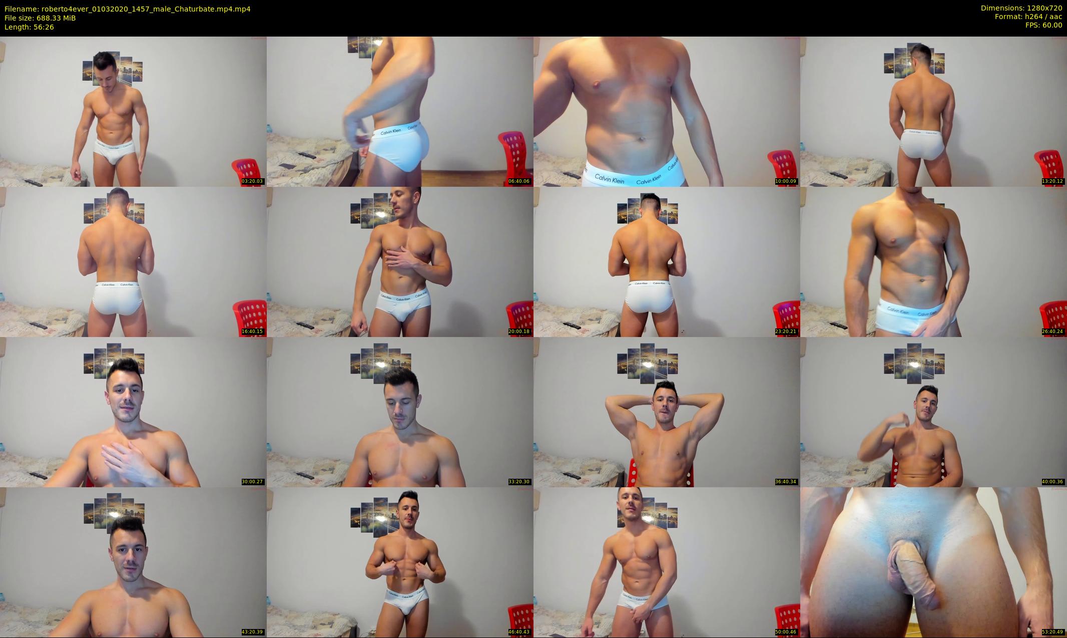 roberto4ever — 57 minute Chaturbate male cam show recording, 720p, Mar 1, 2020
