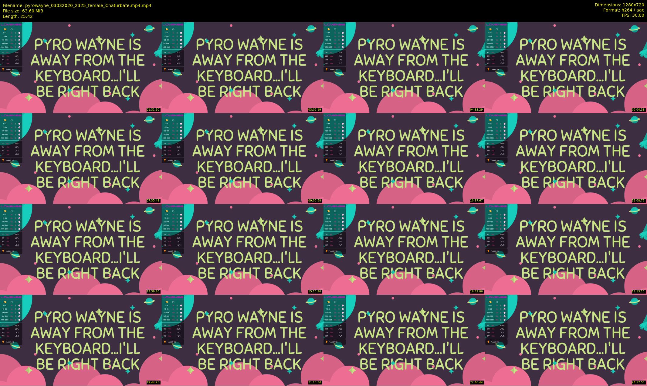 pyrowayne — 26 minute Chaturbate female cam show recording, 720p, Mar 3, 2020