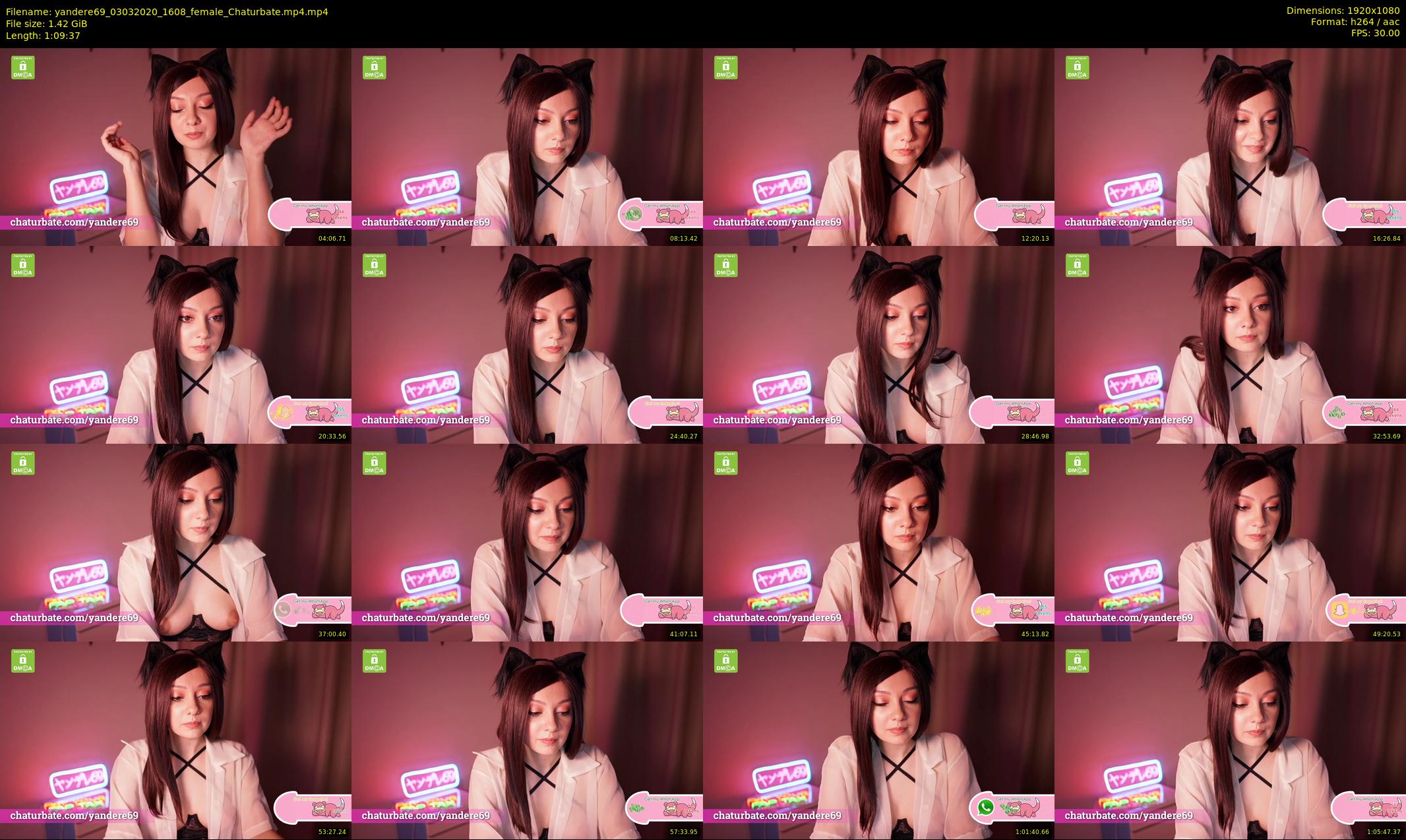 yandere69 — 70 minute Chaturbate female cam show recording, 1080p, Mar 3, 2020