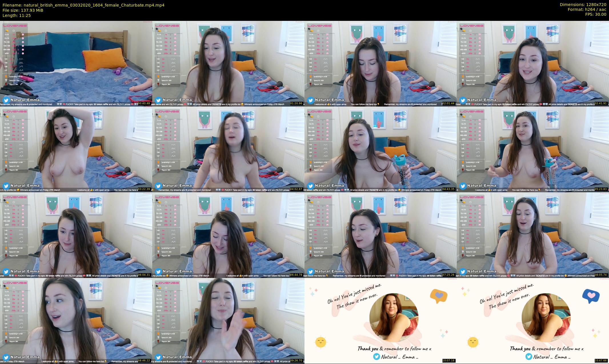 natural_british_emma — 12 minute Chaturbate female cam show recording, 720p, Mar 3, 2020