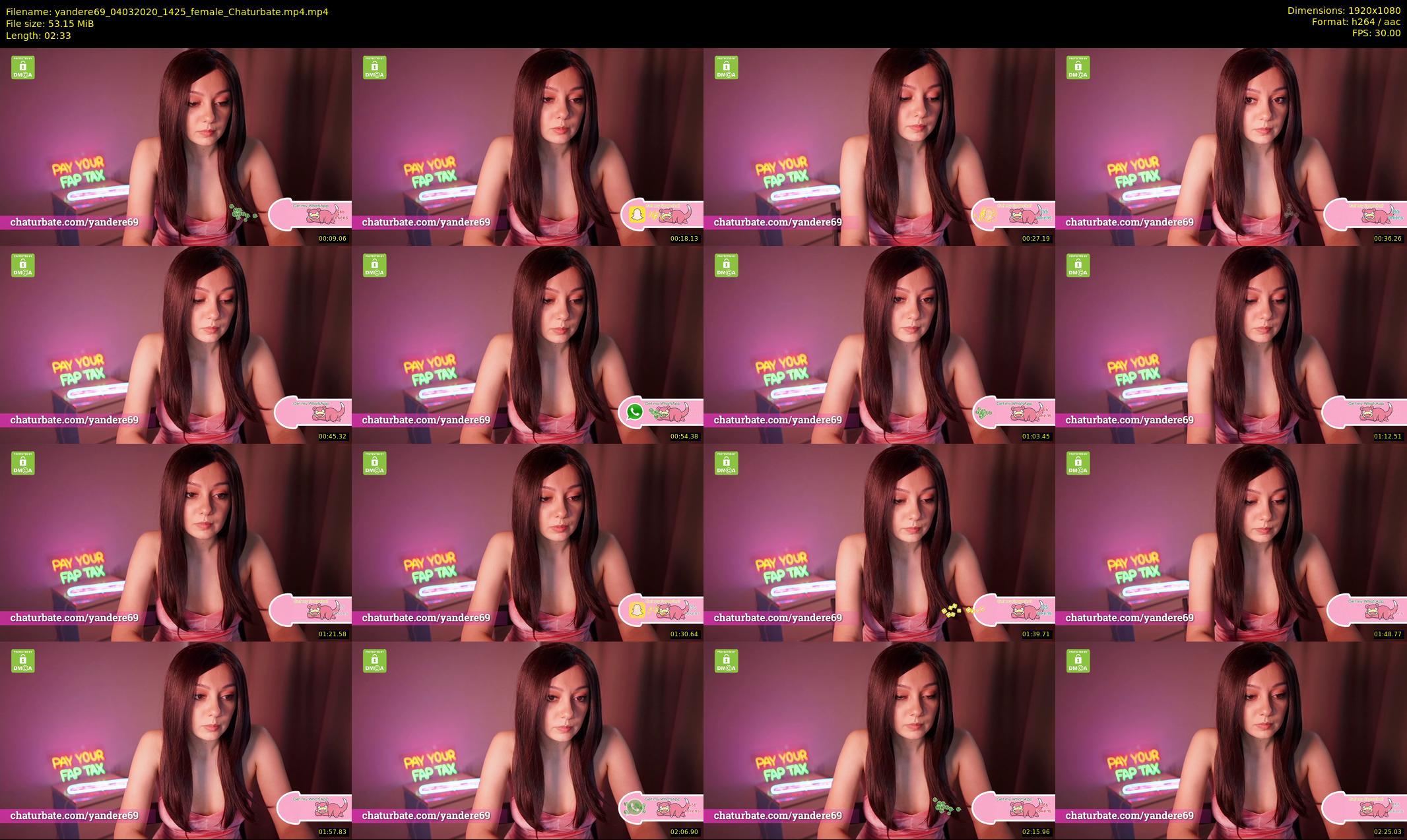 yandere69 — 3 minute Chaturbate female cam show recording, 1080p, Mar 4, 2020