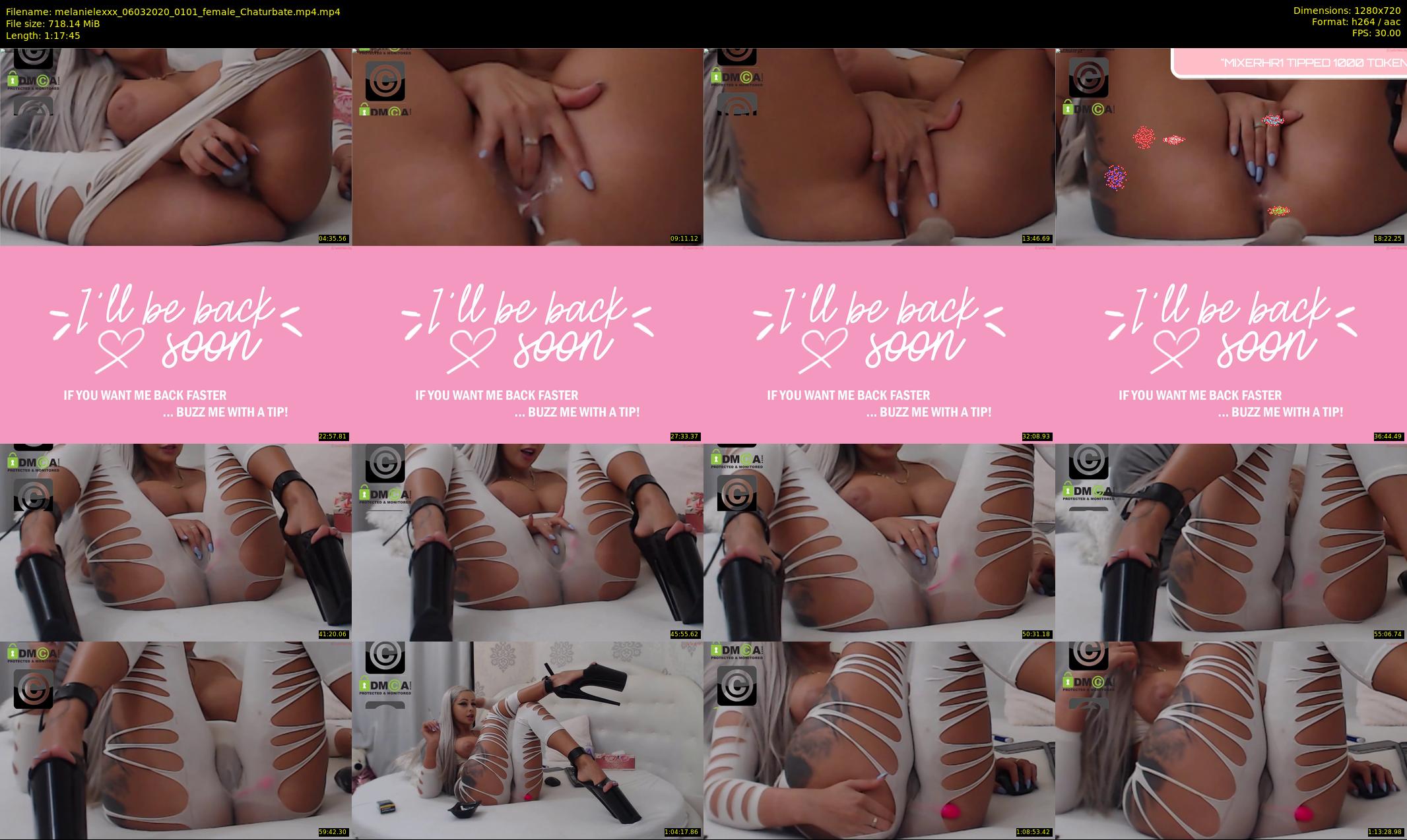 melanielexxx — 78 minute Chaturbate female cam show recording, 720p, Mar 6, 2020